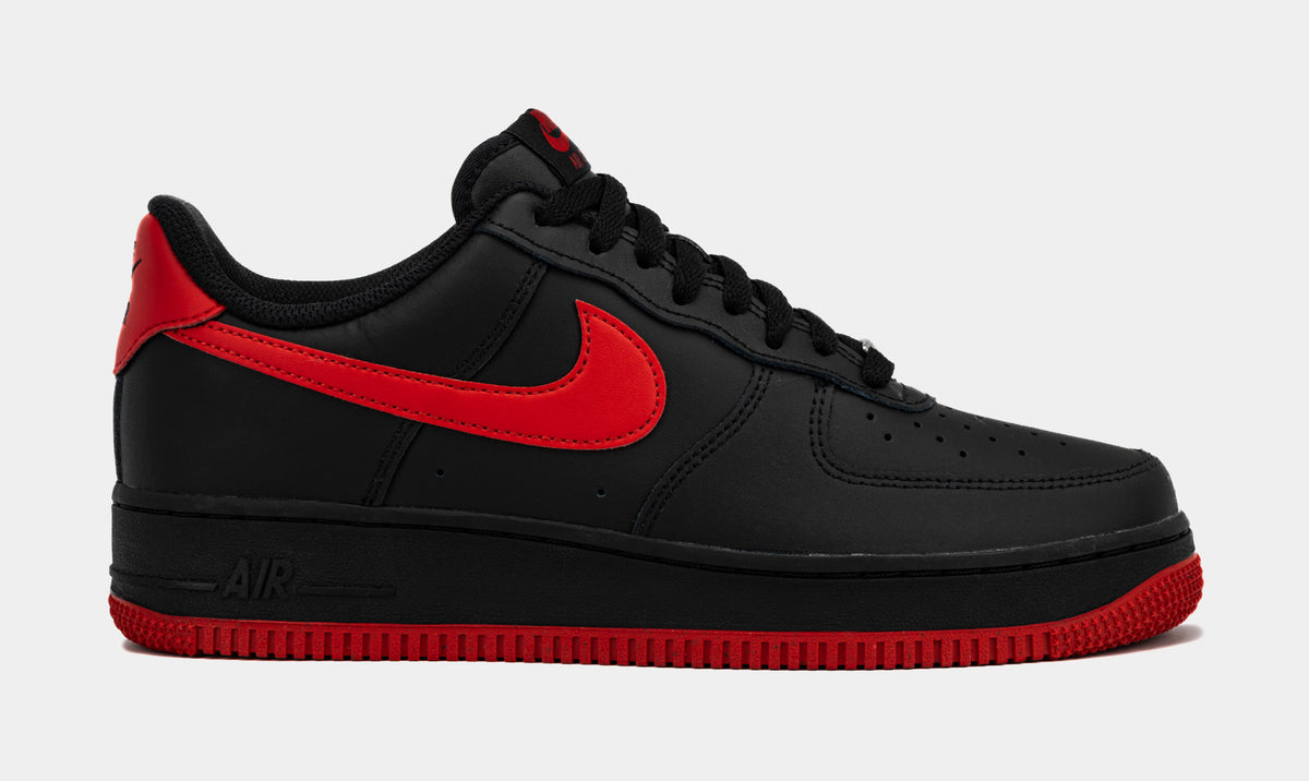 Nike Air Force 1 Low Bred Mens Basketball Shoes Black University Red FJ4146 002 Shoe Palace