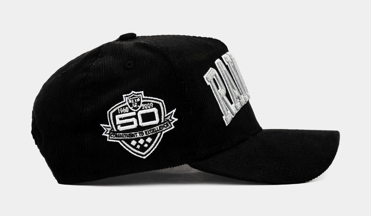 Shoe Palace Exclusive Las Vegas Raiders Black Corduroy 9Forty Snapback Mens  Hat (Black/Grey)