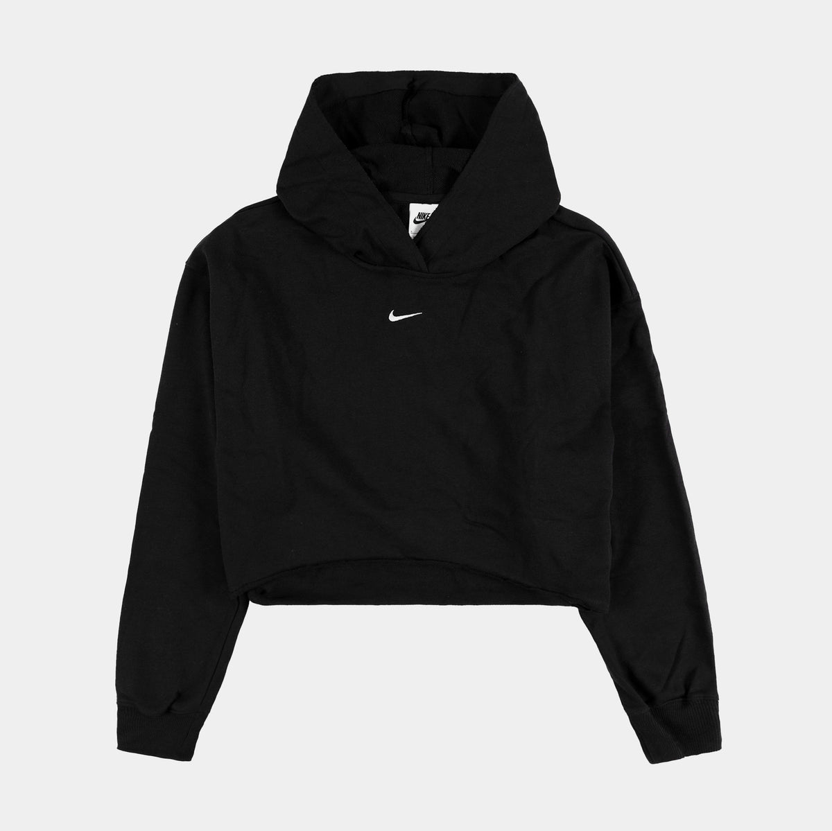 Nike black swoosh cropped sales hoodie