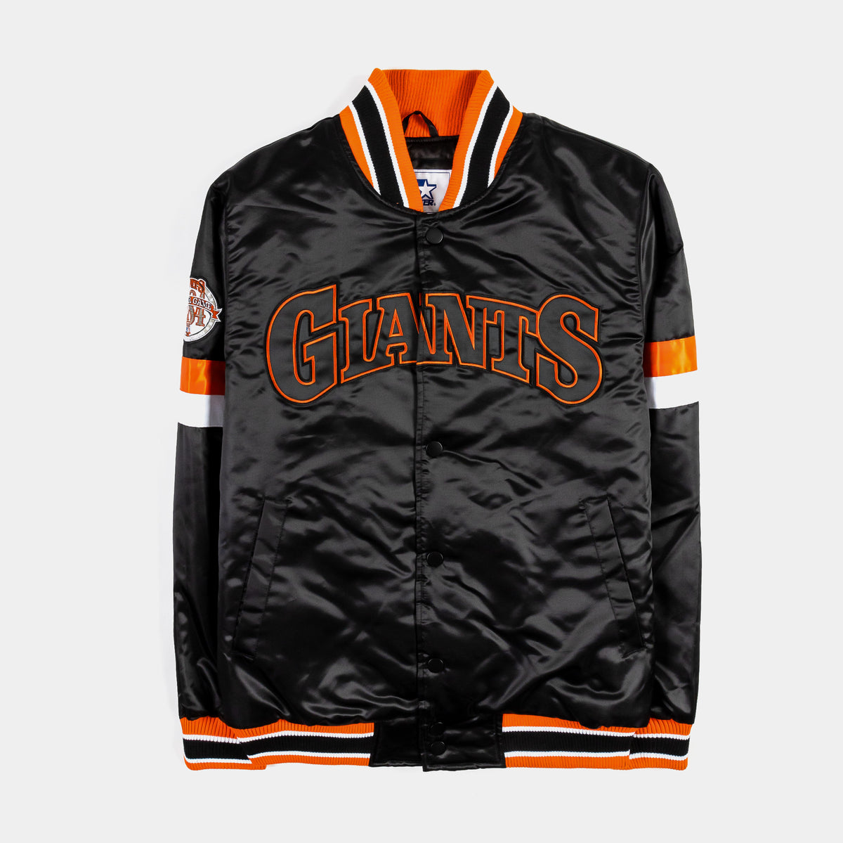 GIII/STARTER Shoe Palace Exclusive Houston Astros Home Game Varsity Mens Jacket (Black/Orange)