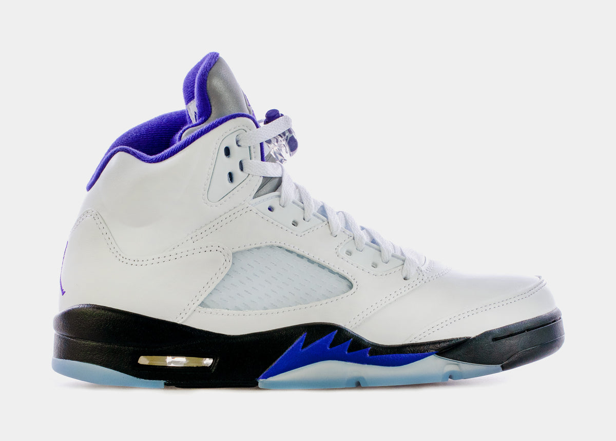 retro 5 white and blue