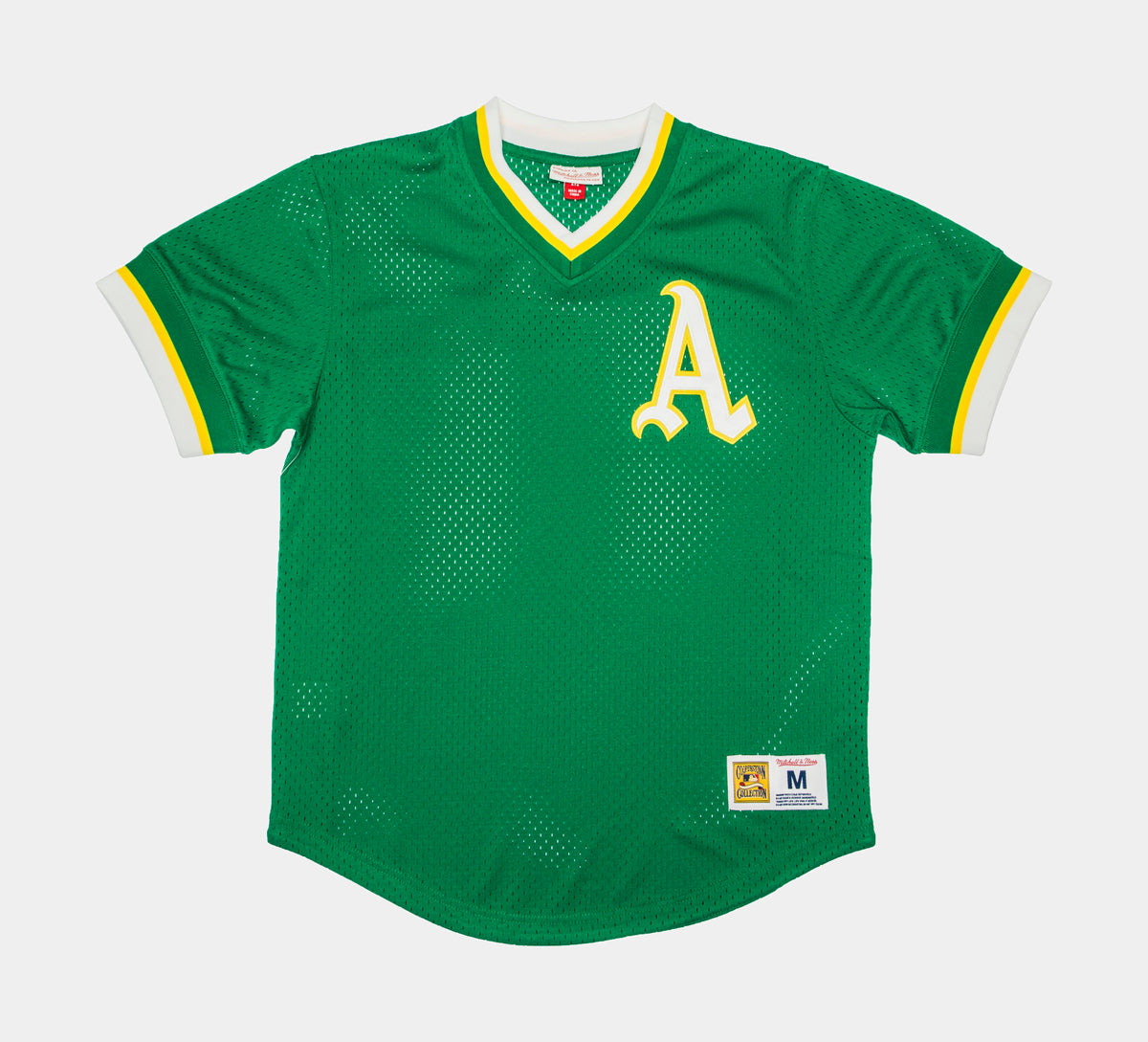 Oakland Athletics Mitchell & Ness Mesh V-Neck Jersey - Green