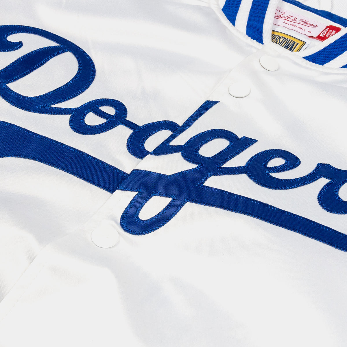 LA Dodgers M&N Lightweight Satin Jacket Wordmark Blue