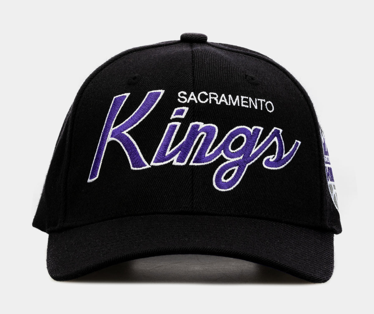 Sacramento Kings Mitchell & Ness Hardwood Classics Script 2.0 Snapback Hat  - Black