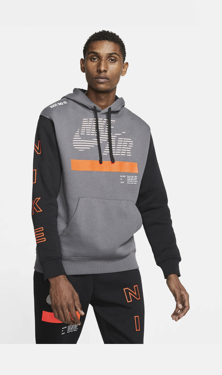 Nike NSW Club Under Construction Mens Pullover Hoodie Grey