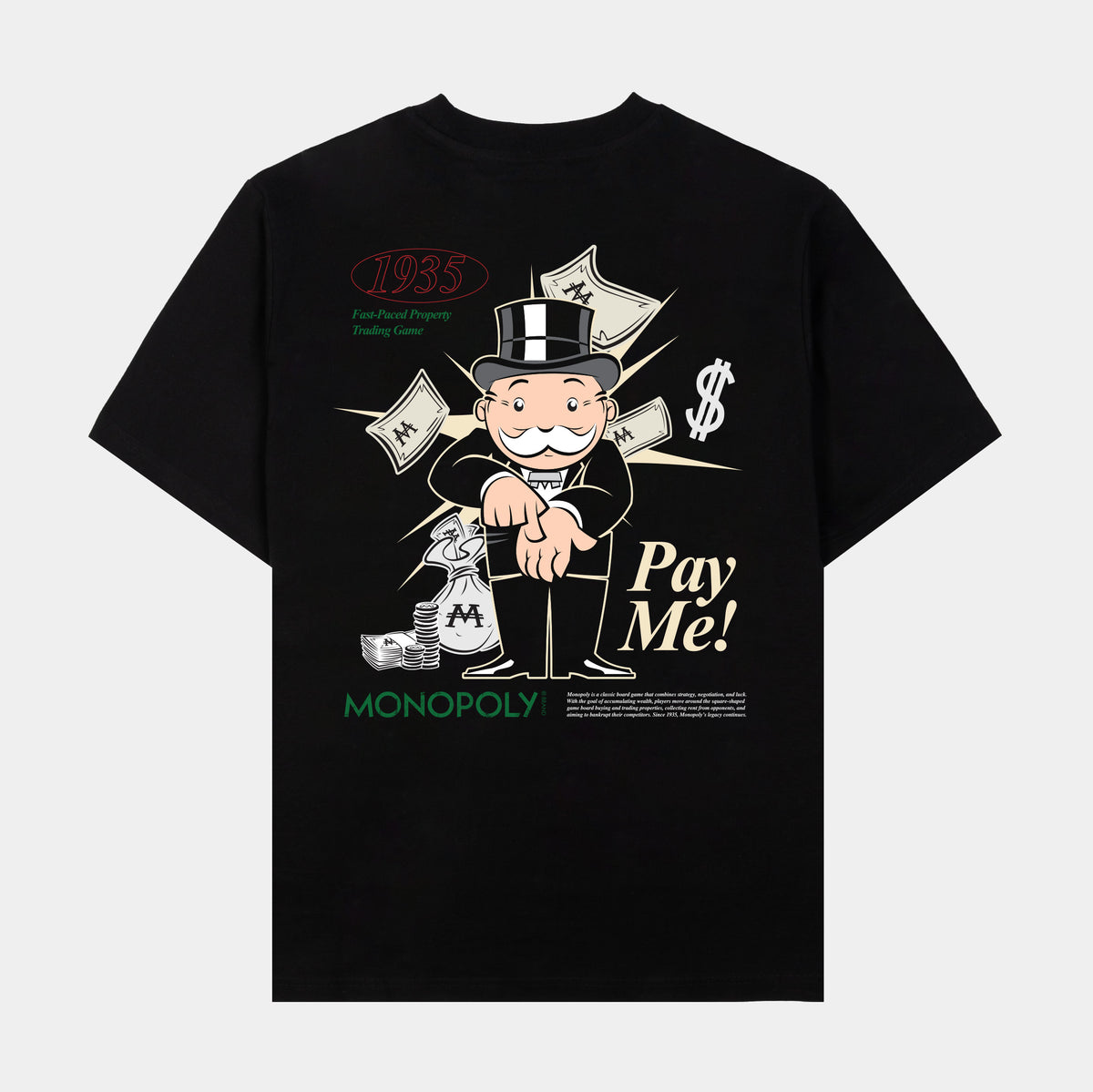 SP x Monopoly Pay Me Mens Short Sleeve Shirt (Black/Green)