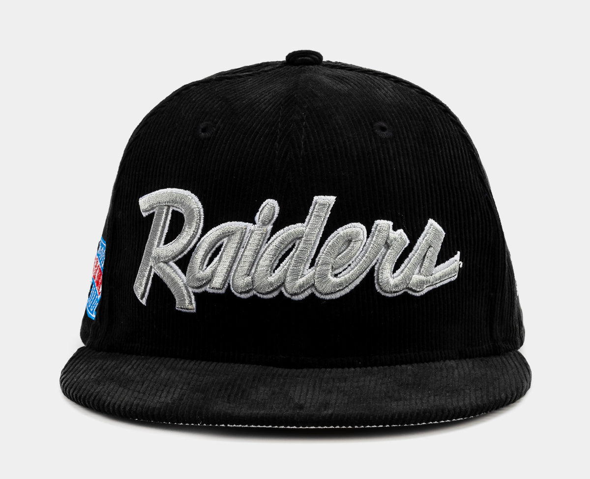 Shoe Palace Exclusive Las Vegas Raiders Black Cord 59Fifty Fitted Mens Hat  (Black/Silver)