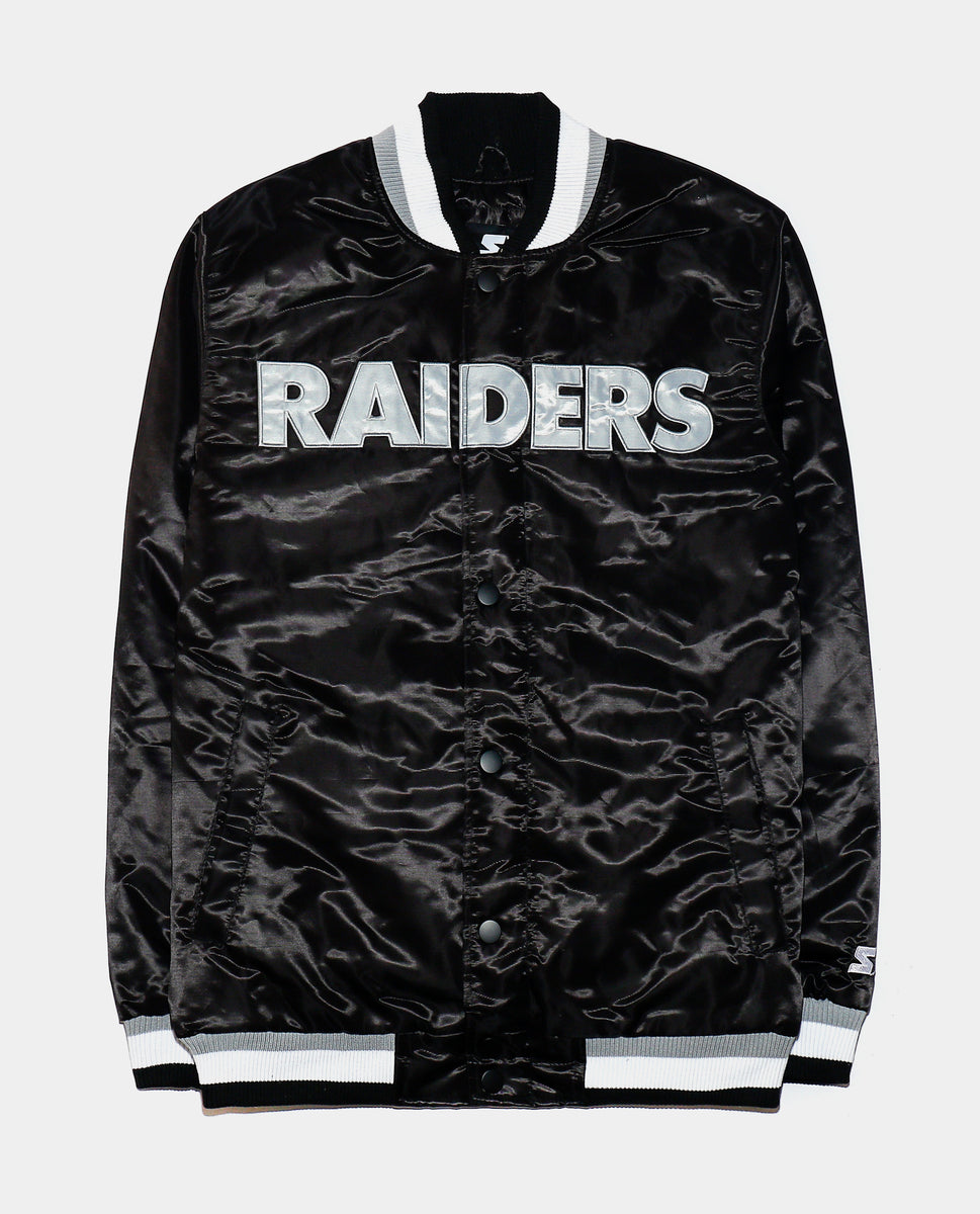 JH Distributors Las Vegas Raiders Reversible Letterman Mens Jacket (Black/White)