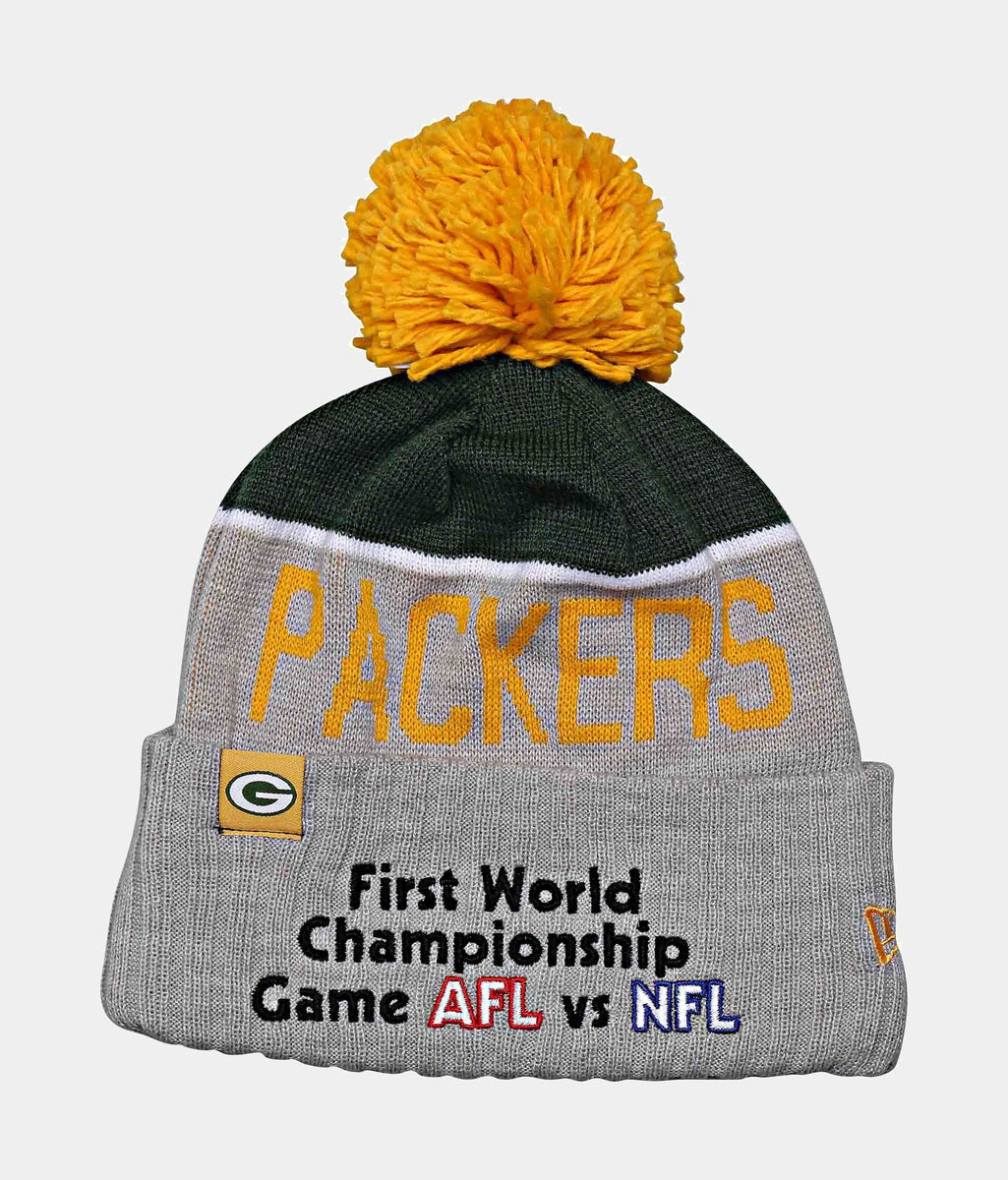 Green Bay Packers Beige Knit Pom Hat -   Singapore