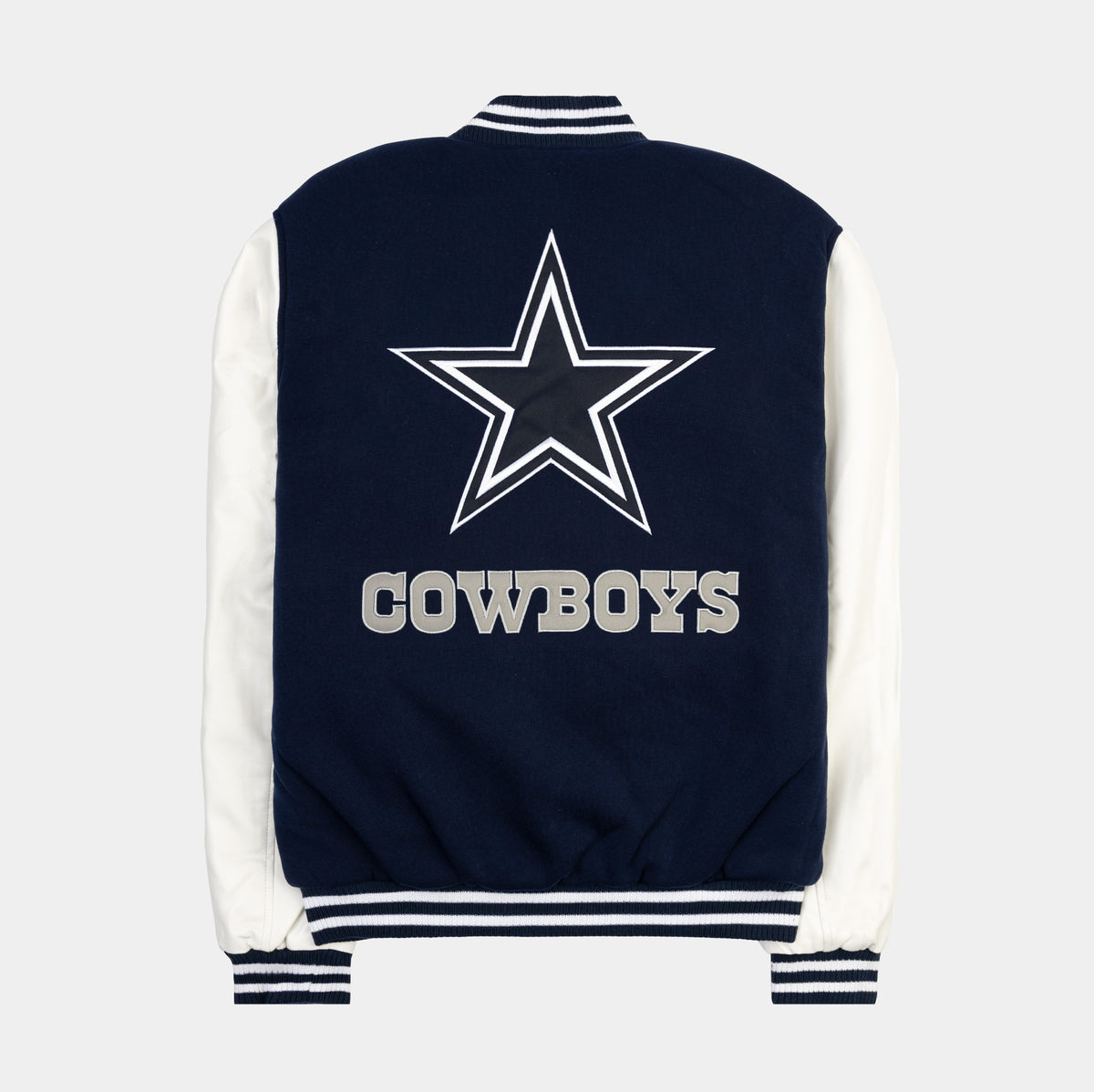 JH Distributors Dallas Cowboys Reversible Letterman Mens Jacket Beige White  COW 753 VRS3 TAN-WHT – Shoe Palace