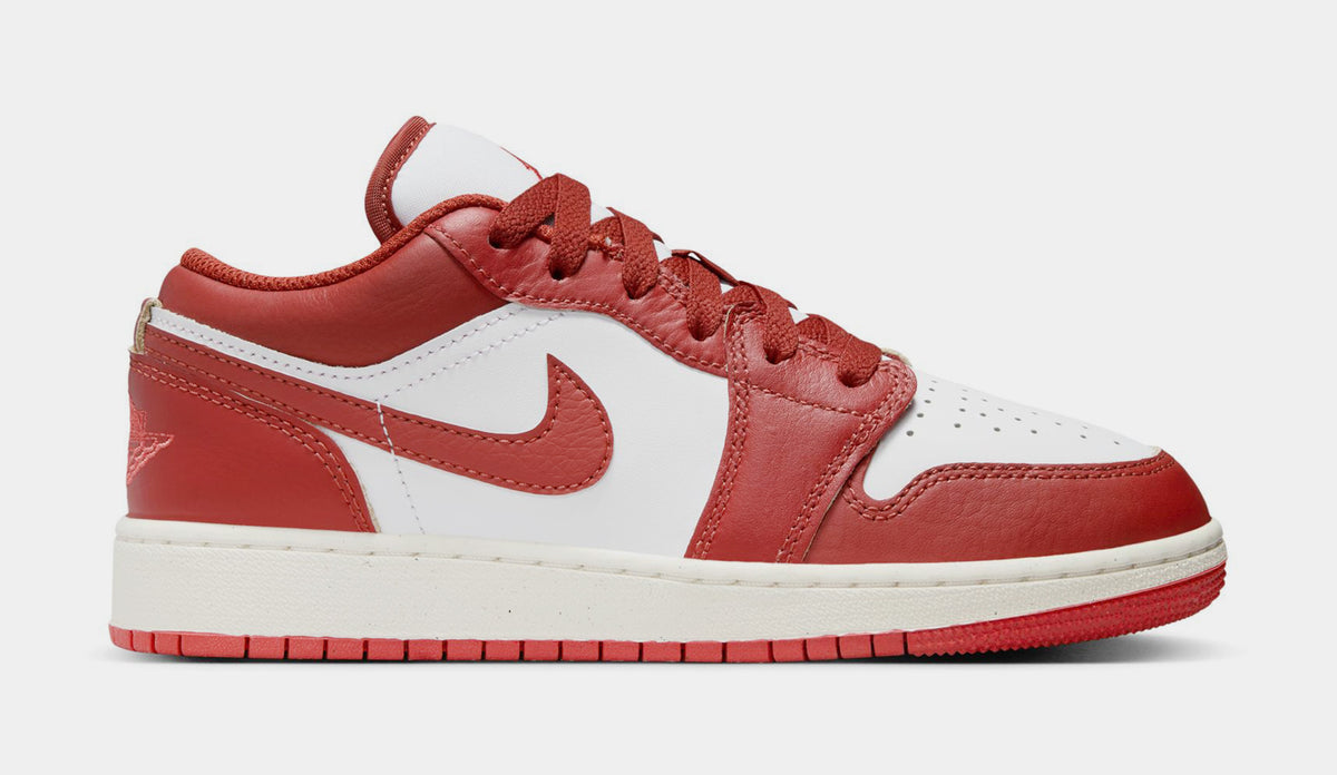 Air Jordan 1 Low SE Dune Red Grade School Lifestyle Shoes  (White/Lobster/Sail/Dune Red)
