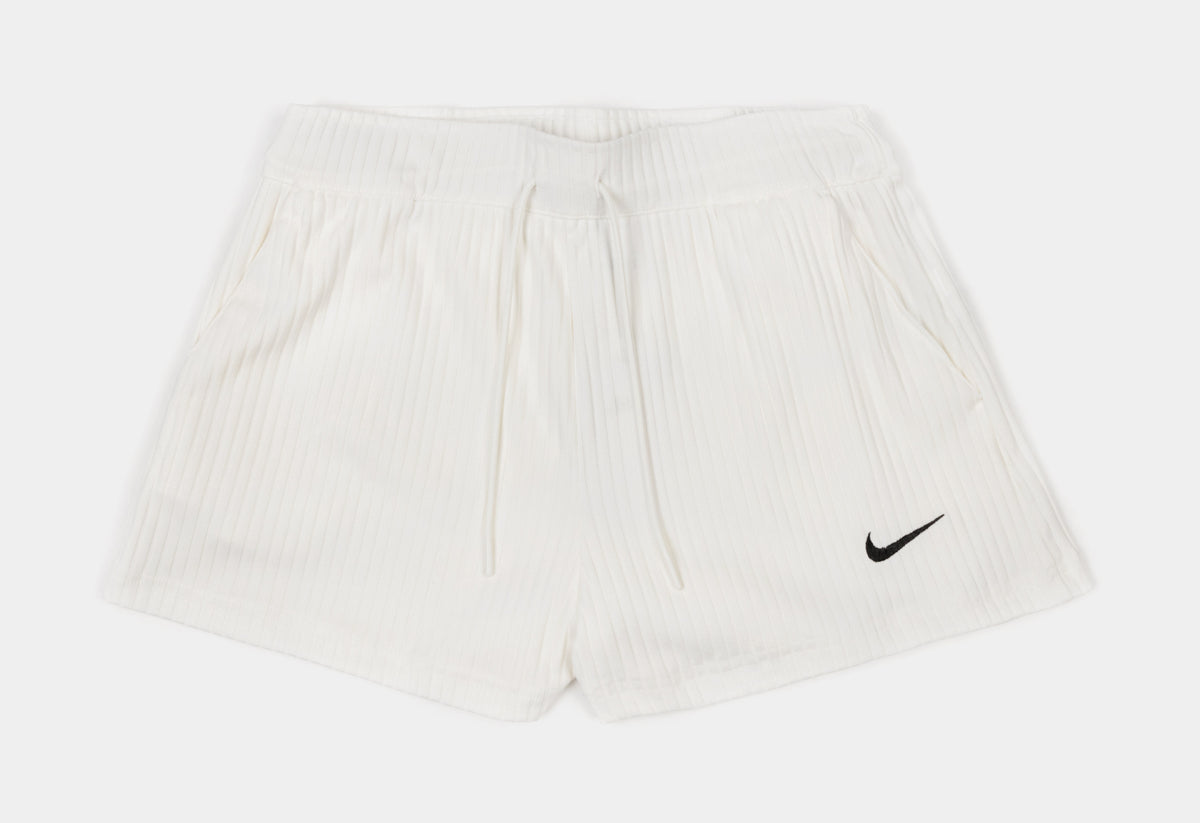 Nike NSW High-Waisted Ribbed Jersey Womens Shorts Beige