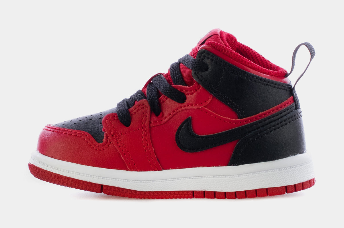 Jordan Air Jordan 1 Mid Infant Toddler Lifestyle Shoes Red Black