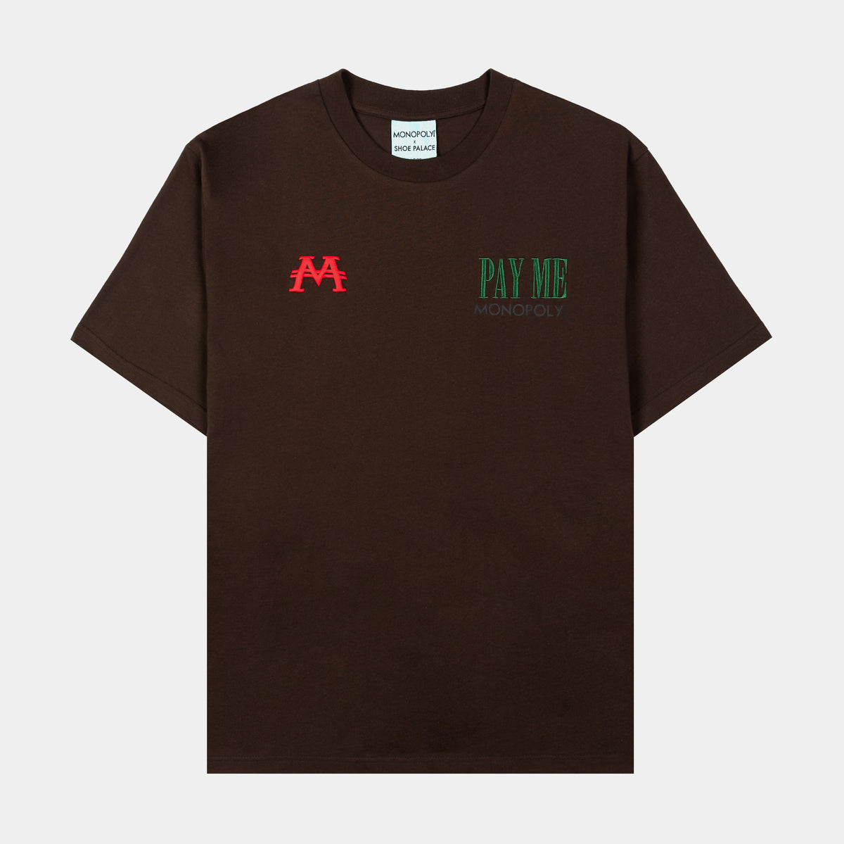 SP x Monopoly Mr.Pay Me Mens Short Sleeve Shirt (Beige/Black)