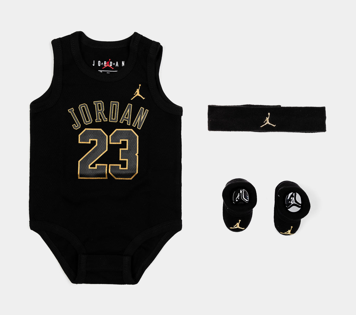 Jordan 23 Jersey 3 Piece Set Infant Set Black Yellow NJ0598-K5X