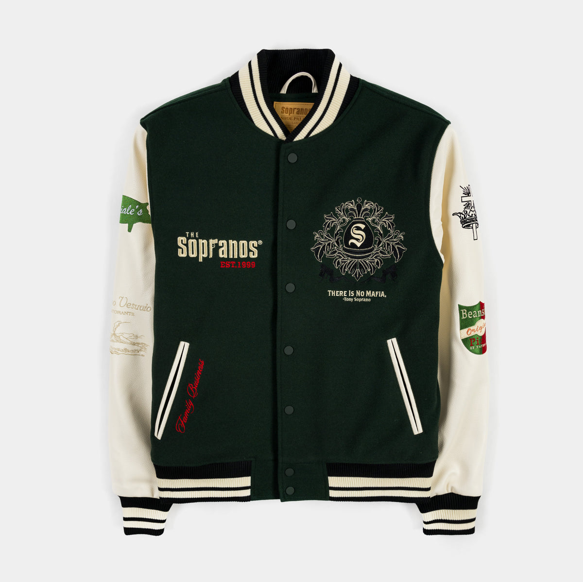 Shoe Palace SP x The Sopranos Varsity Mens Jacket Green Beige