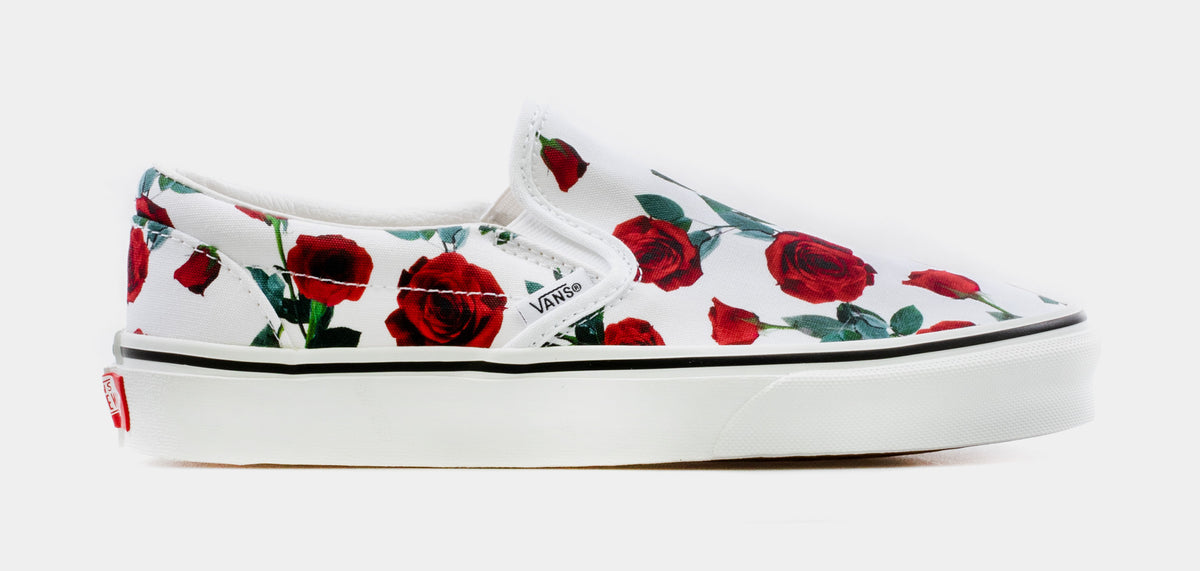 White slip hotsell on vans rose