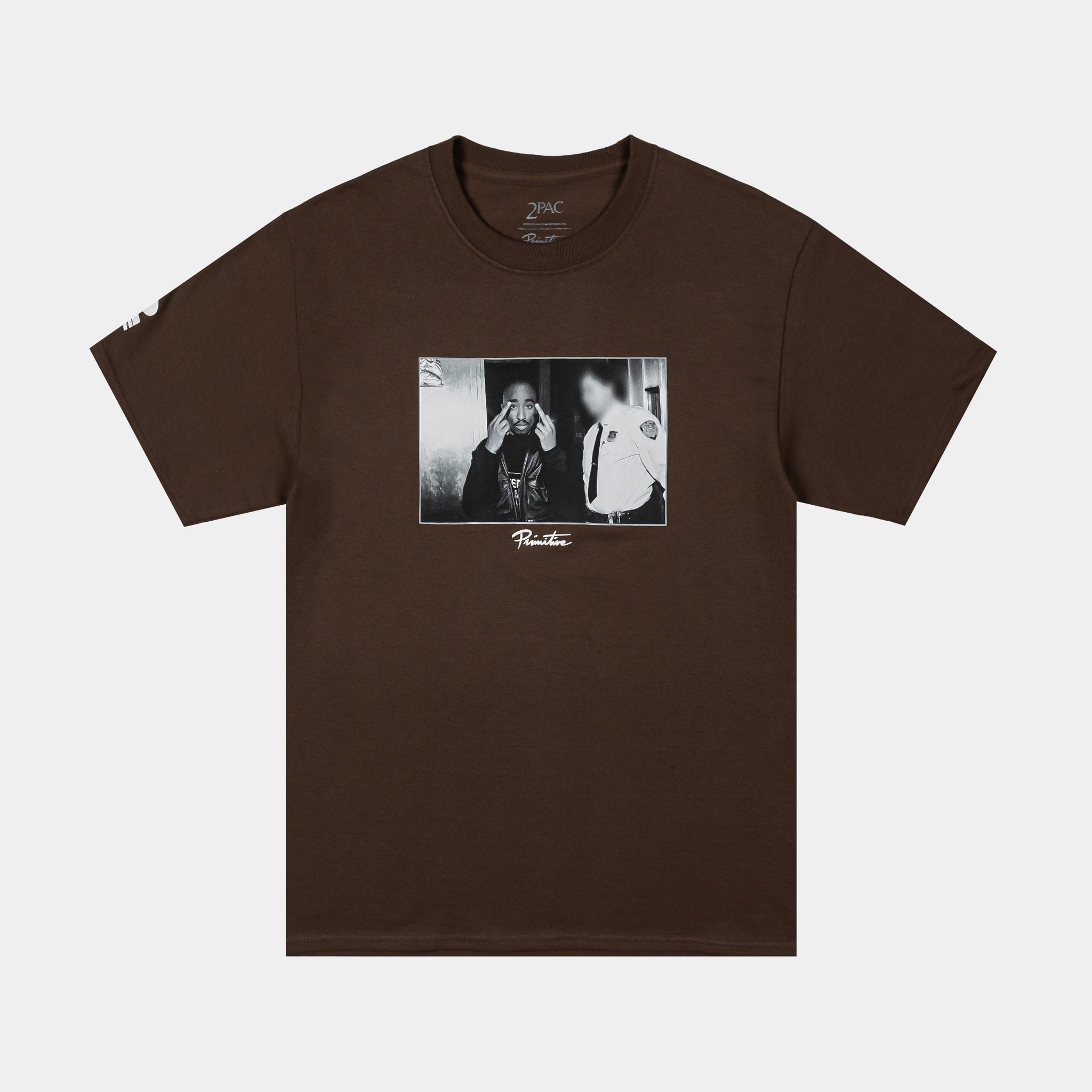 Outlets Brown & White Shortsleeve Tupac Shirt