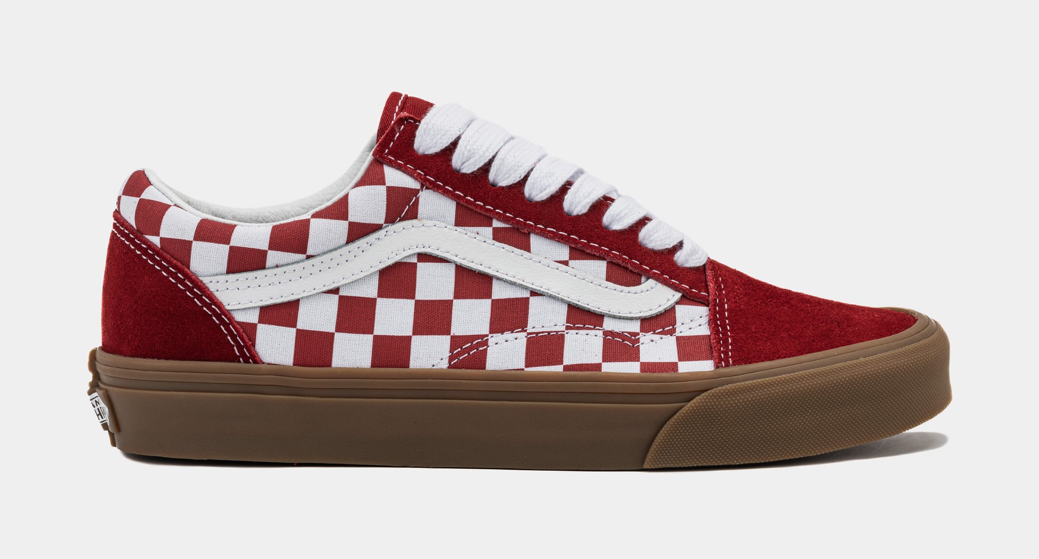 Red old skool checkered vans online