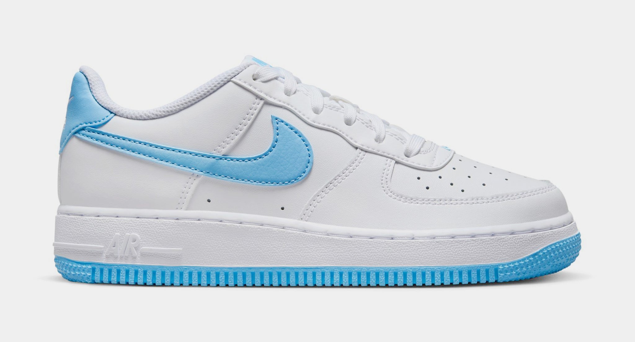 Air Force 1 LV8 Grade School Lifestyle Shoes (White/Blue)
