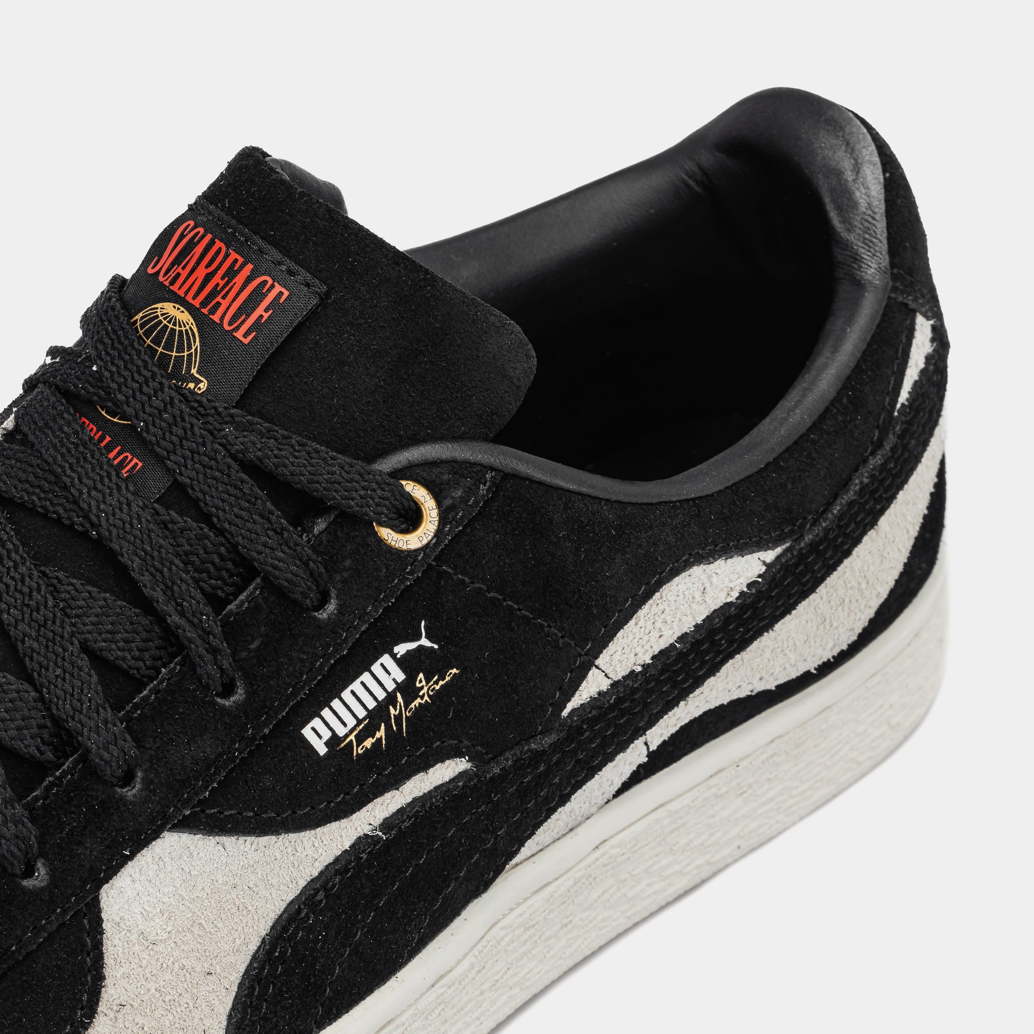Puma Suede Camowave Scarface Mens Lifestyle Shoes Black White