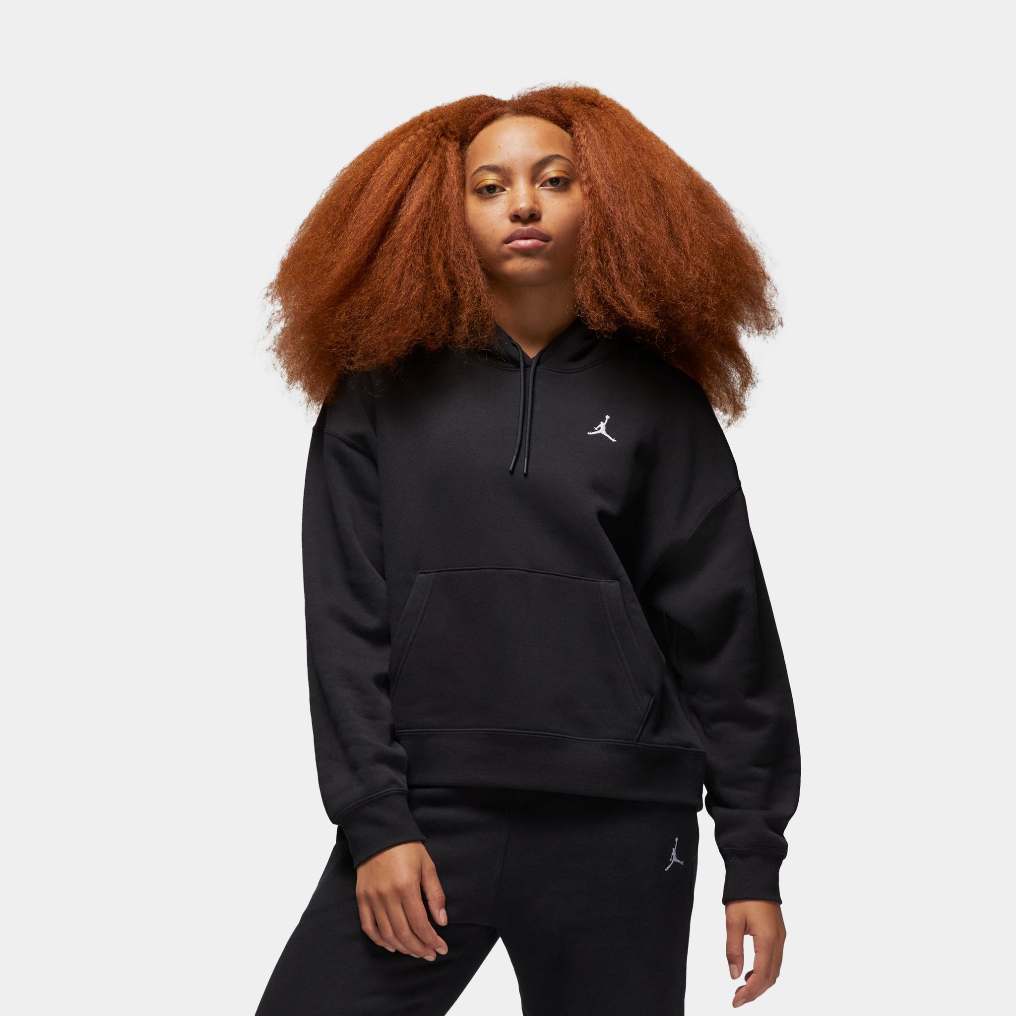 Jordan Brooklyn Fleece Pullover Womens Hoodie Black White FN4488 010 Shoe Palace