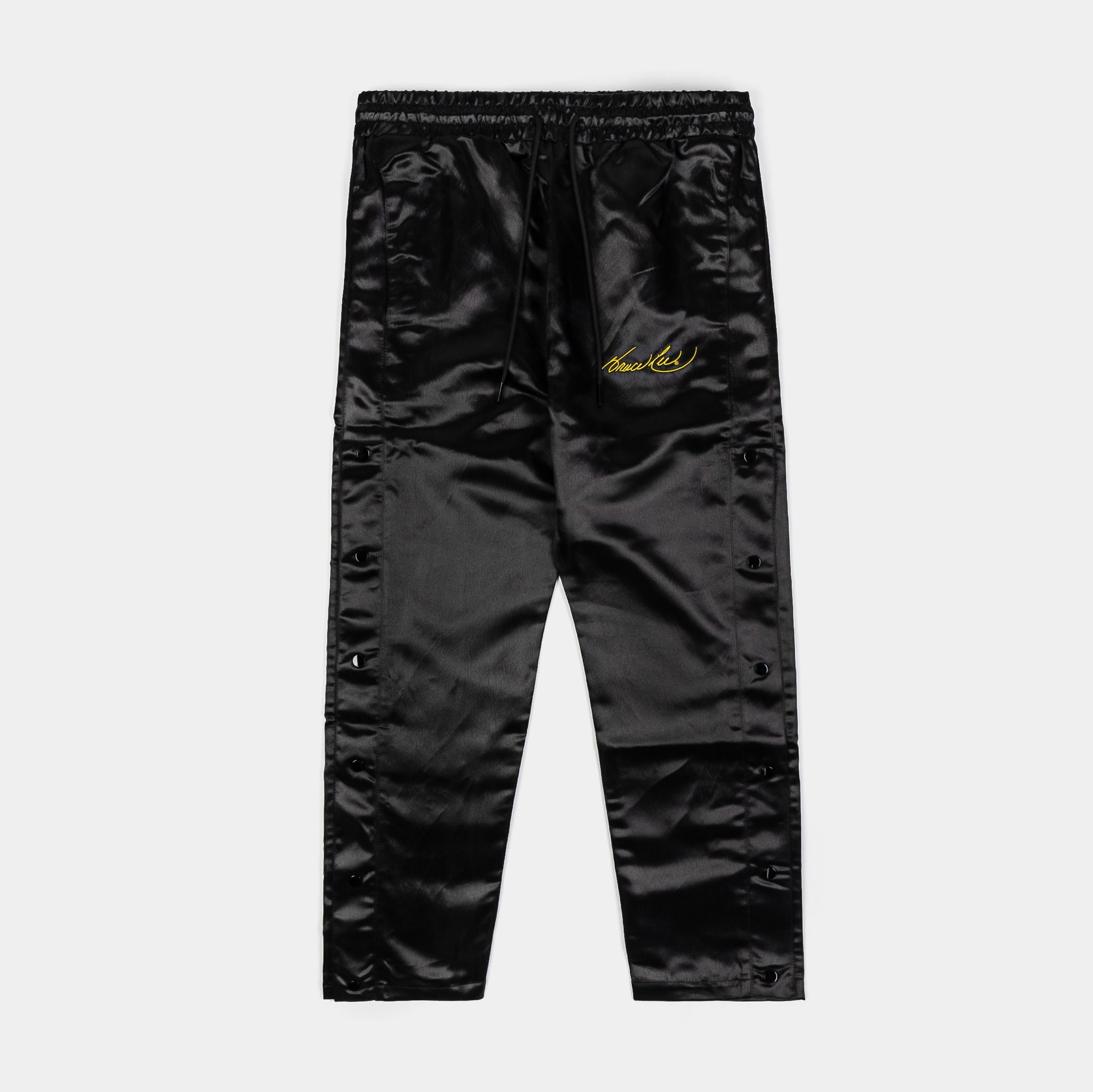Bruce Lee x SP SP x Bruce Lee Satin Snap Mens Pants Black Yellow