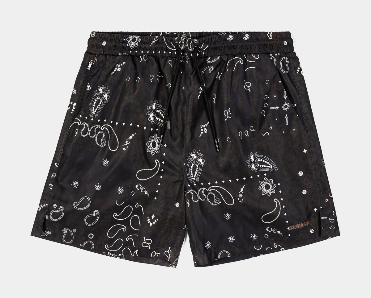 Maison Article Paisley Hybrid Mens Shorts Black MAHSP2420 – Shoe Palace