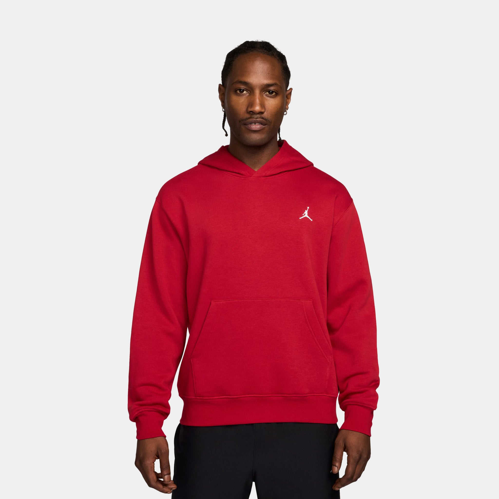 Jordan Brooklyn Fleece Pullover Mens Hoodie Red White FV7281 687 Shoe Palace