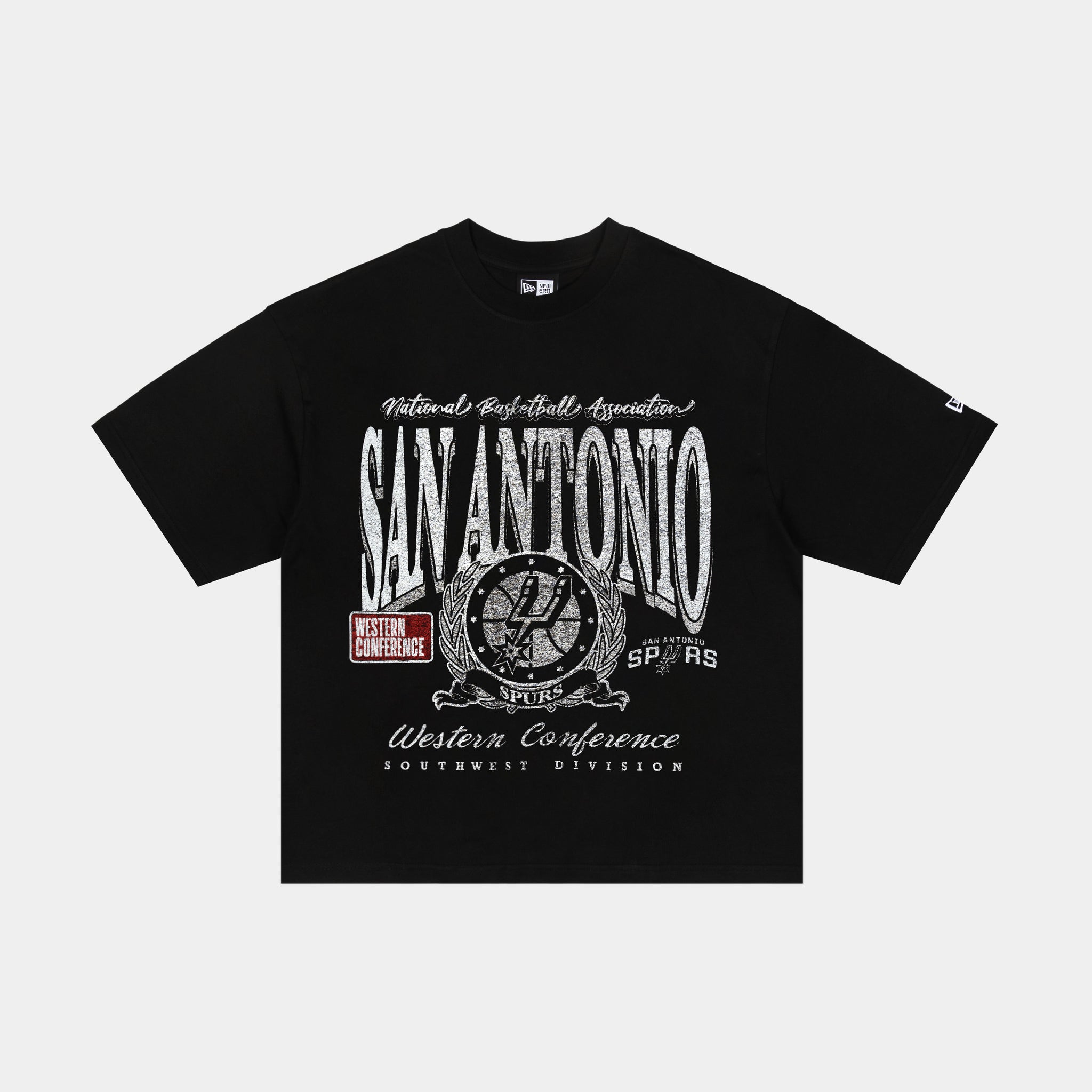 New Era San Antonio Spurs Oversized Mens Short Sleeve Shirt Black White 60571446 Shoe Palace