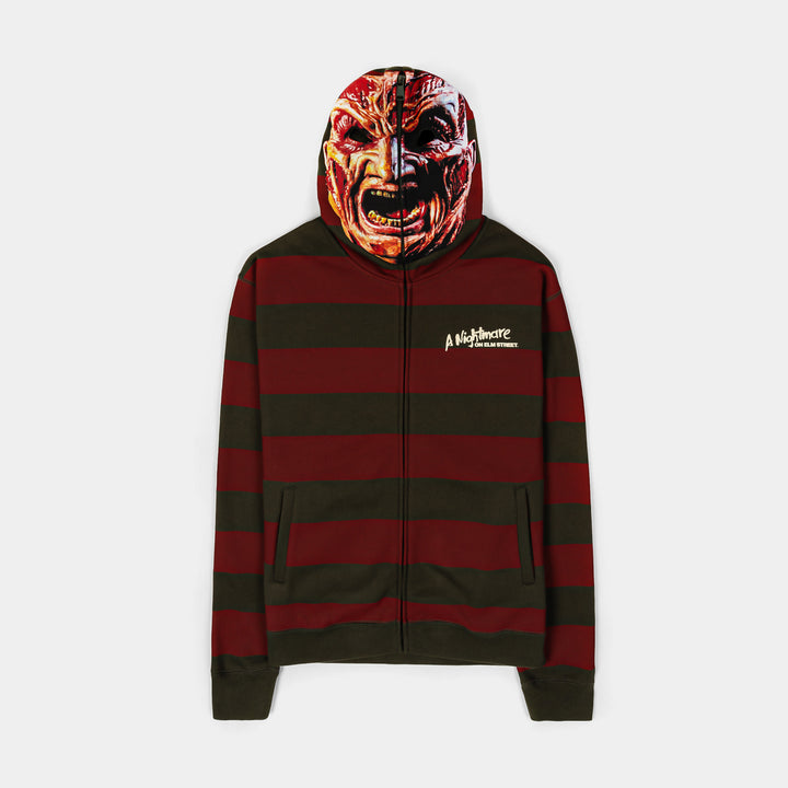 Shoe Palace SP x Friday The 13th Voorhees Mask Zip Up Mens Hoodie Brown Red  FTTZHD301 – Shoe Palace