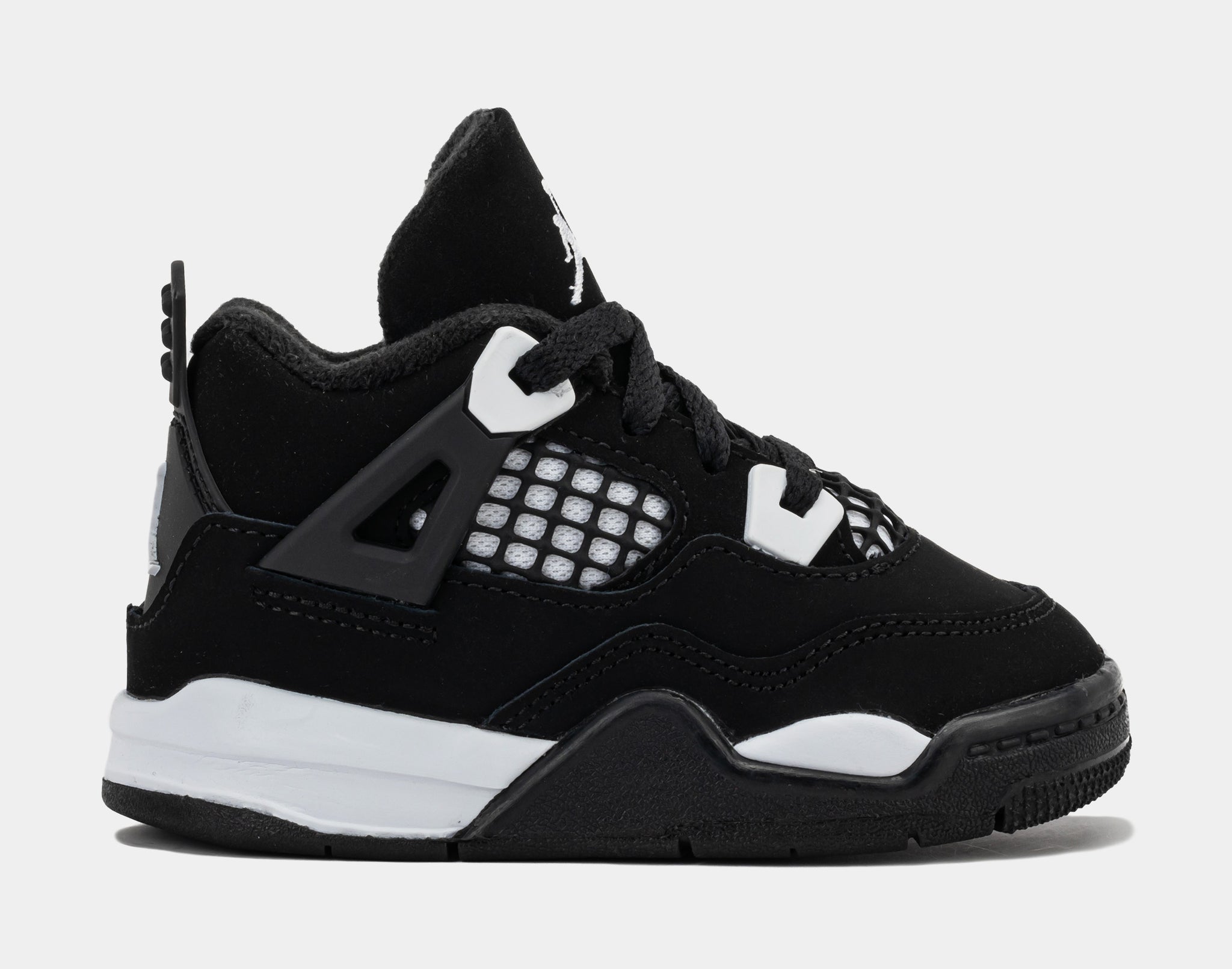 Jordan retro 4 black and white best sale