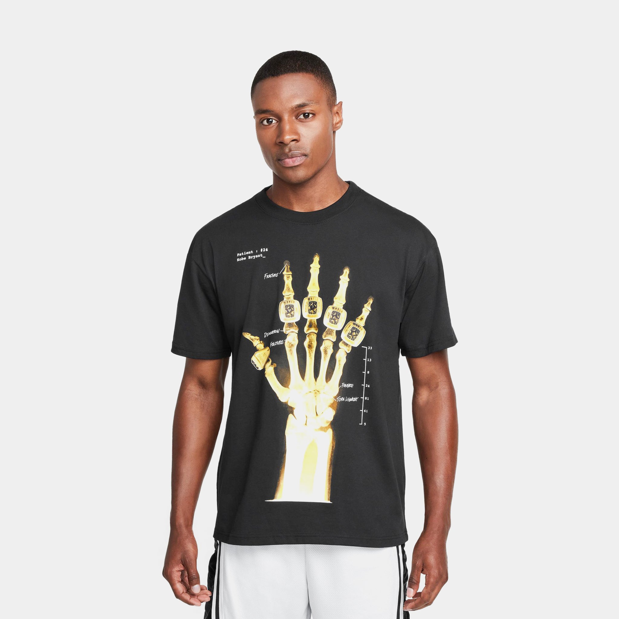 Kobe Broken Not Beaten Mens Short Sleeve Shirt Black Gold