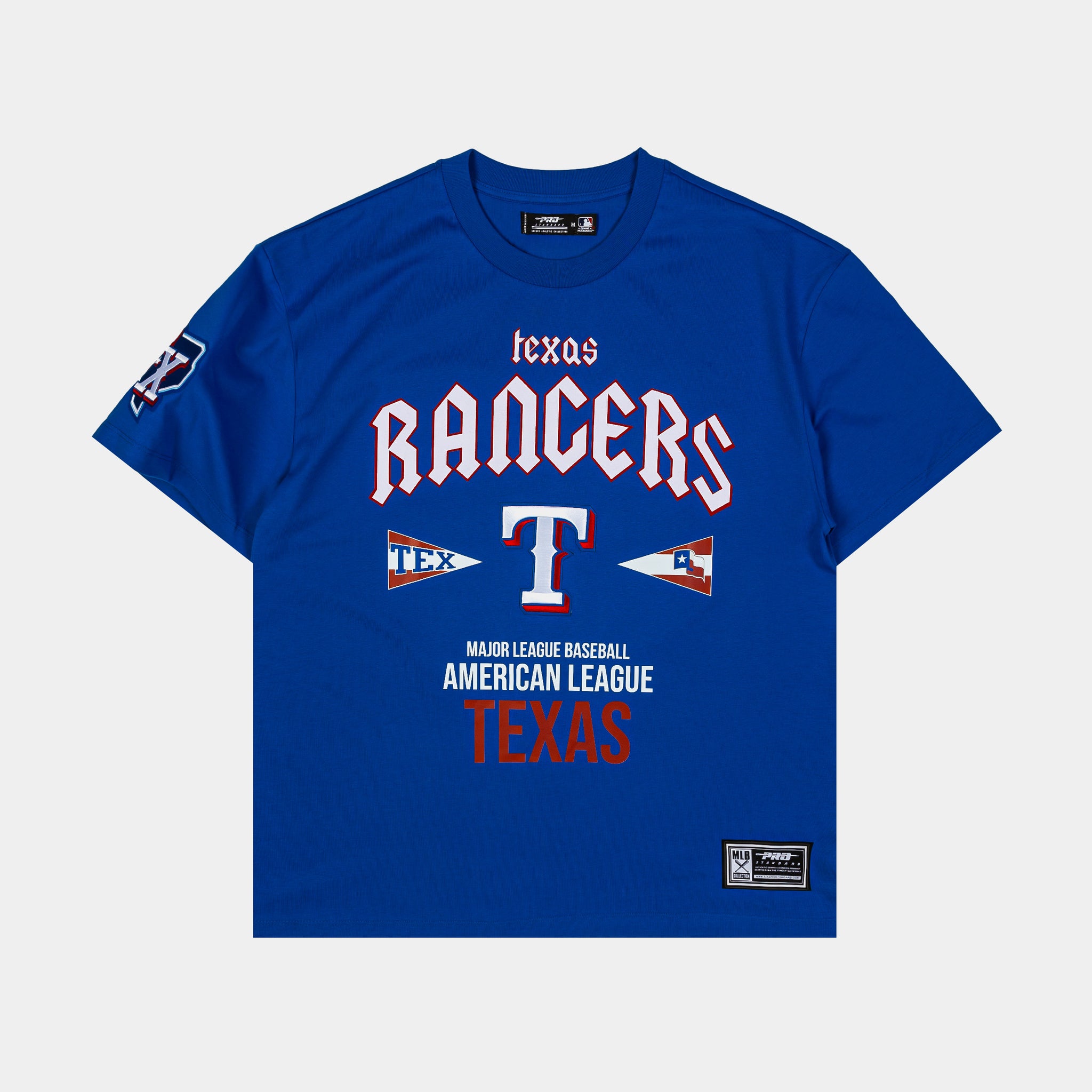 Texas Rangers City Tour Drop Shoulder Mens Short Sleeve Shirt (Blue)