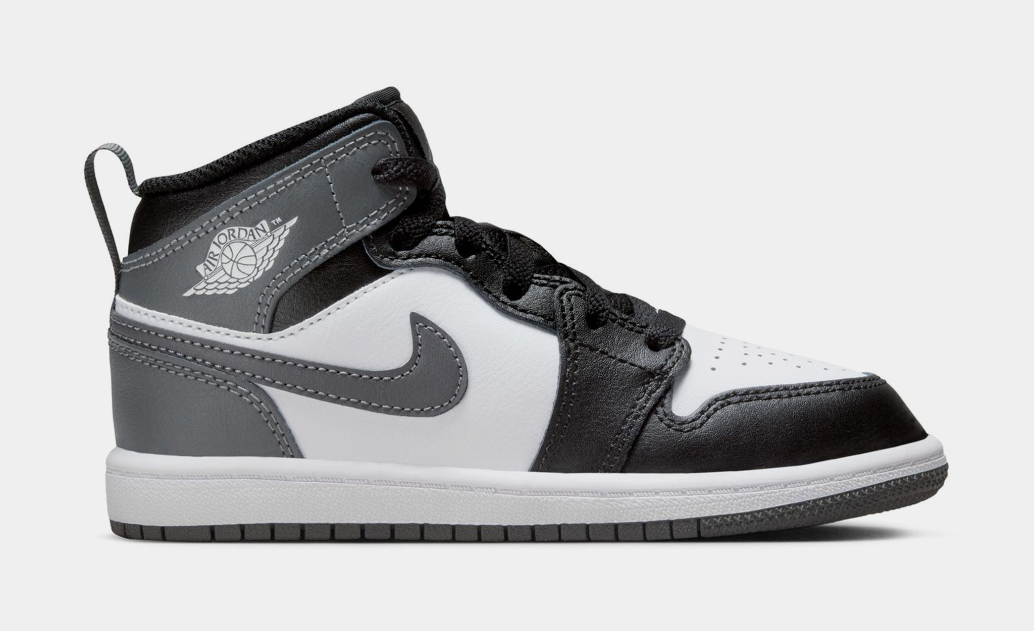 Air Jordan 1 Mid Iron Grey Preschool Lifestyle Shoes Black White Iron Grey