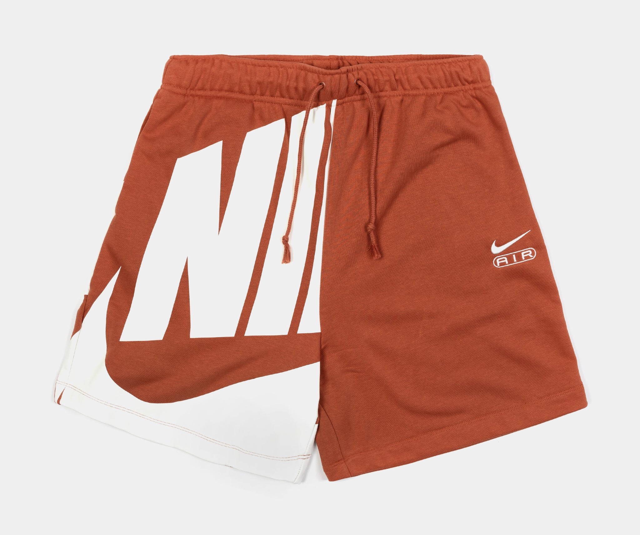 Nike Air Women s Mid Rise 6 Inch Burnt Orange French Terry Shorts S