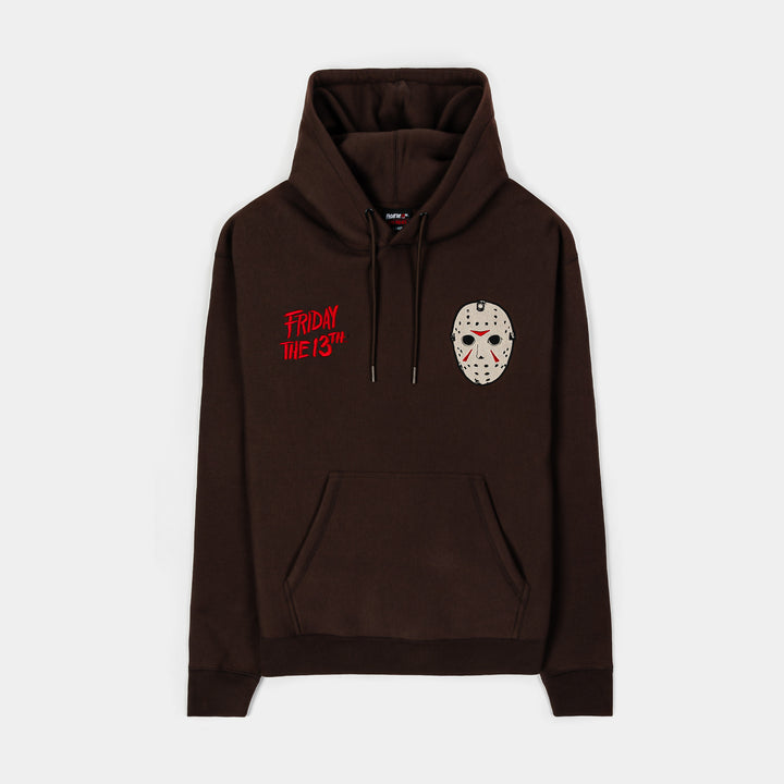 Shoe Palace SP x Friday The 13th Voorhees Mask Zip Up Mens Hoodie Brown Red  FTTZHD301 – Shoe Palace