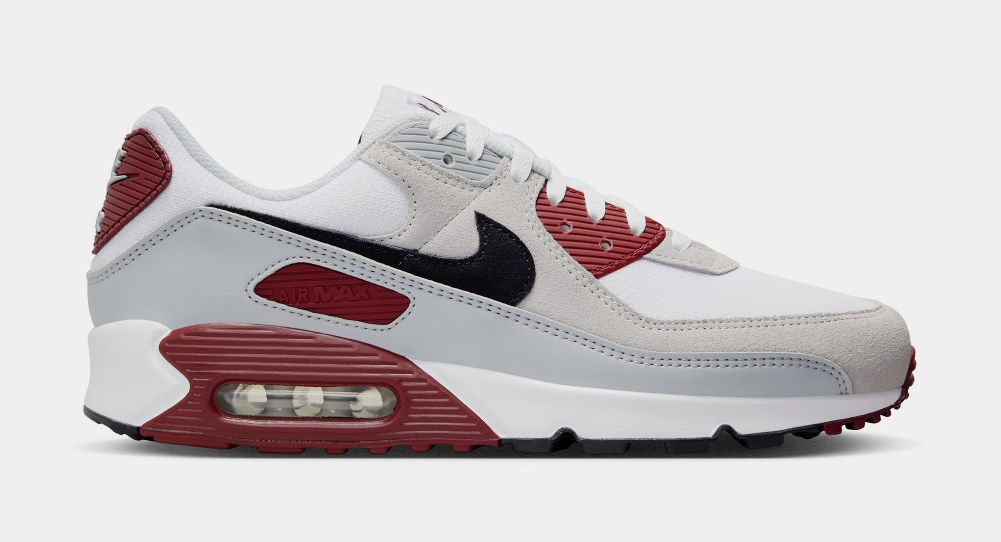 Air Max 90 Mens Lifestyle Shoes White Black Dark Team Red Pure Platinum