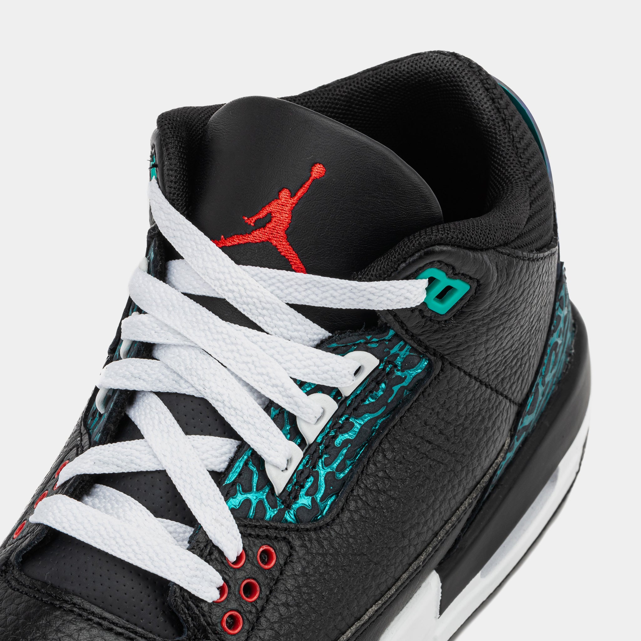 Jordan Air Jordan 3 Retro Black and Hyper Jade Grade School Lifestyle Shoes FV5437 001 Shoe Palace