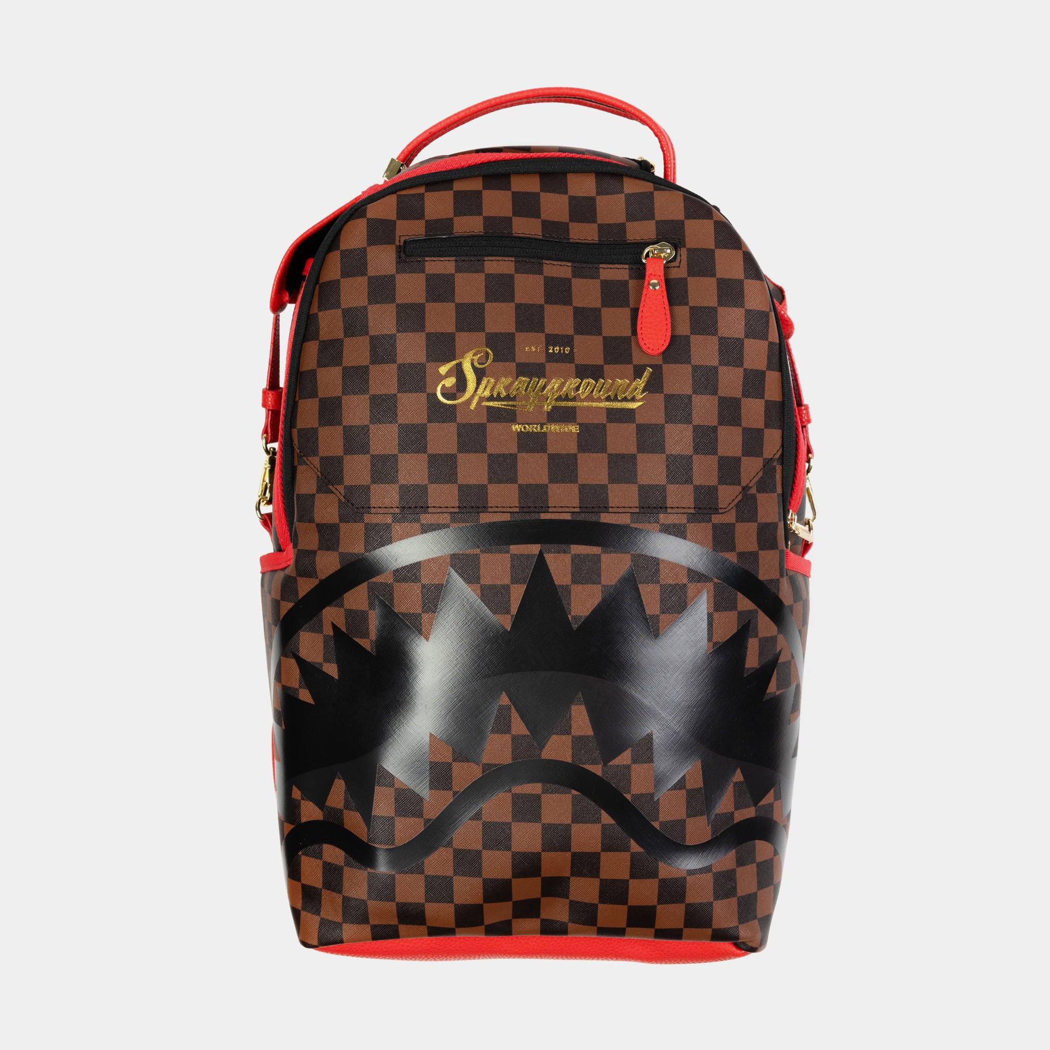 Sprayground Takeover The Throne Mens Backpack Brown Red 910B6169NSZ Shoe Palace