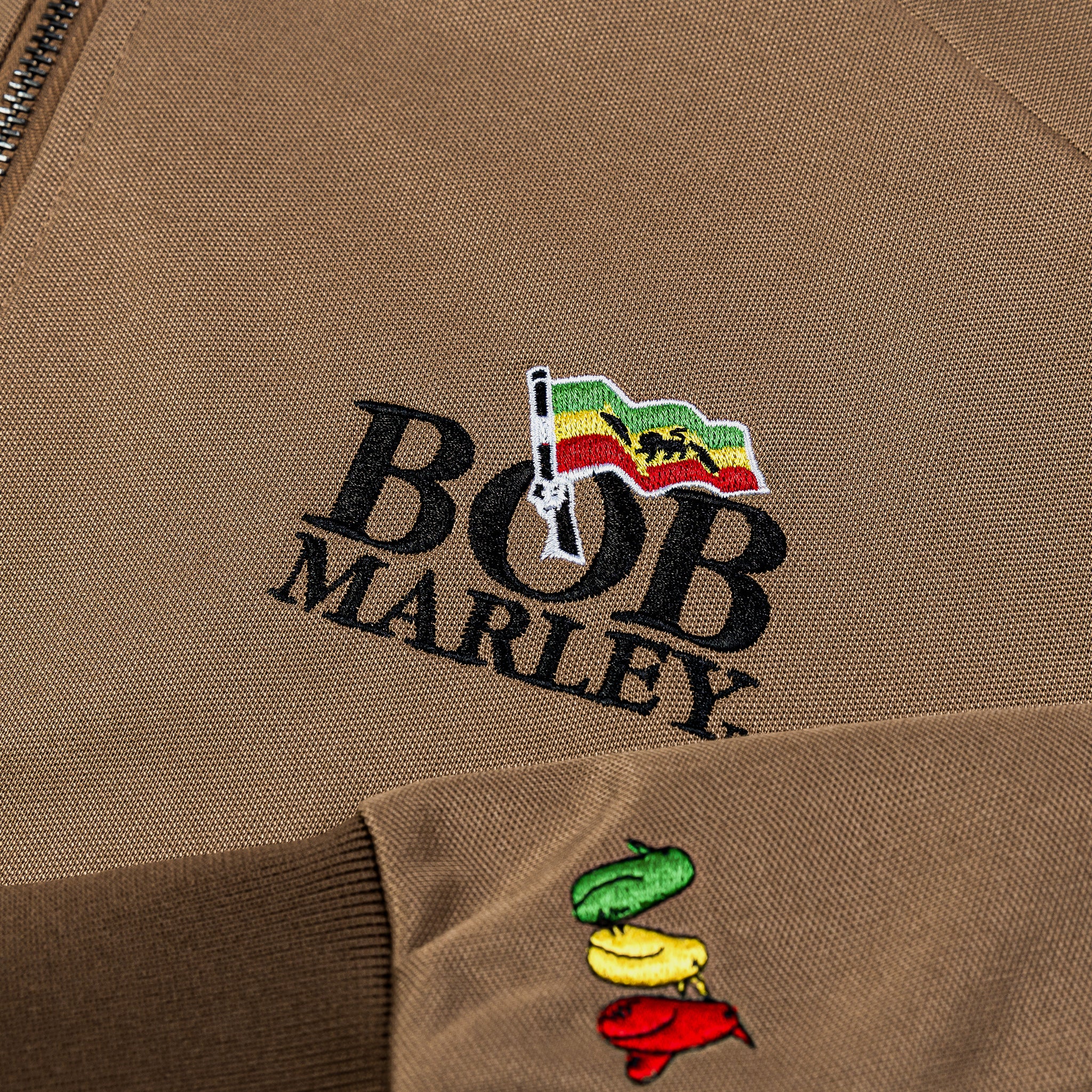 SP x Bob Marley Lion Zip Up Track Mens Jacket (Taupe)