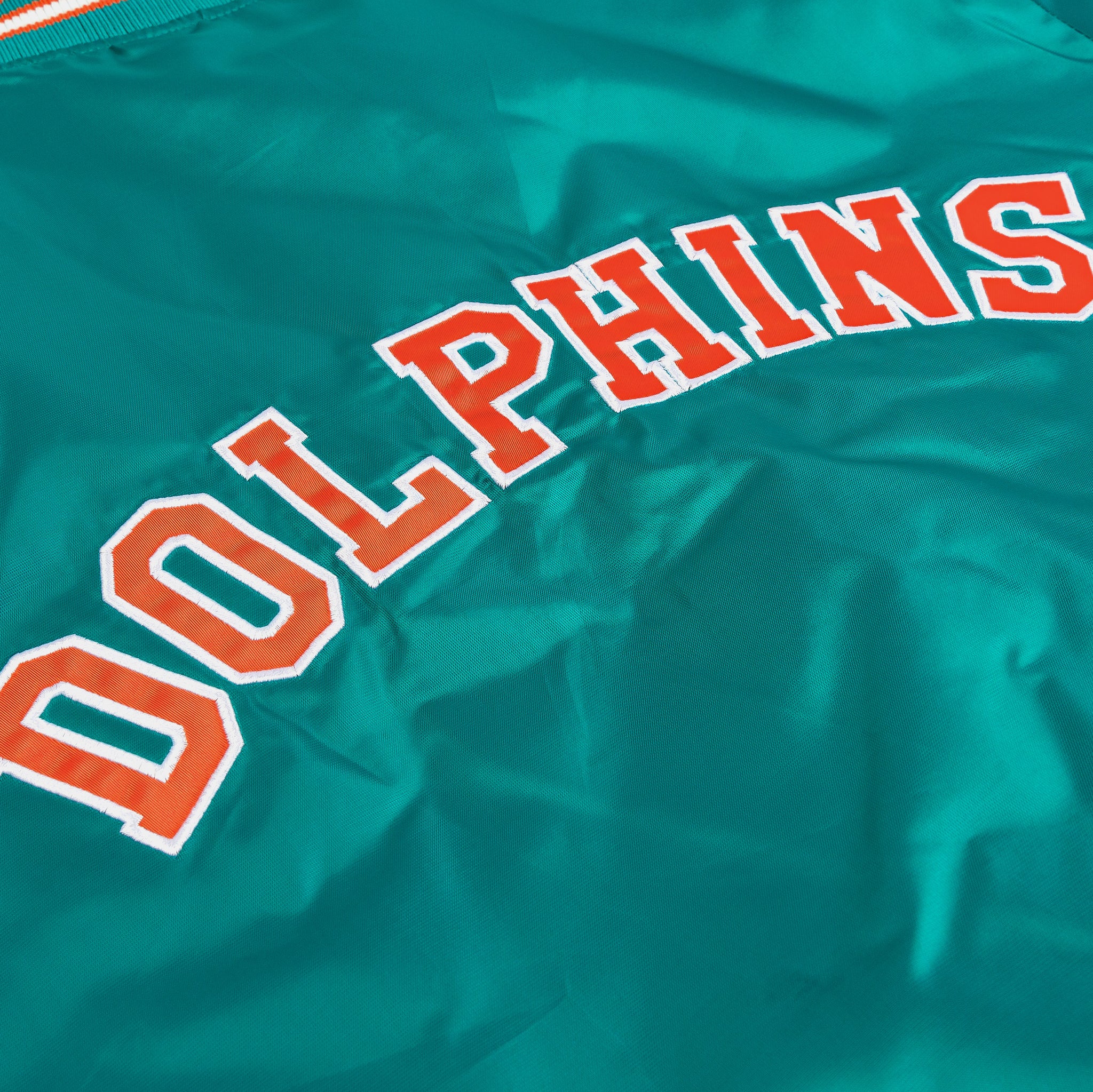 Vintage Dolphins Chalkline Bomber shops Green Orange Satin