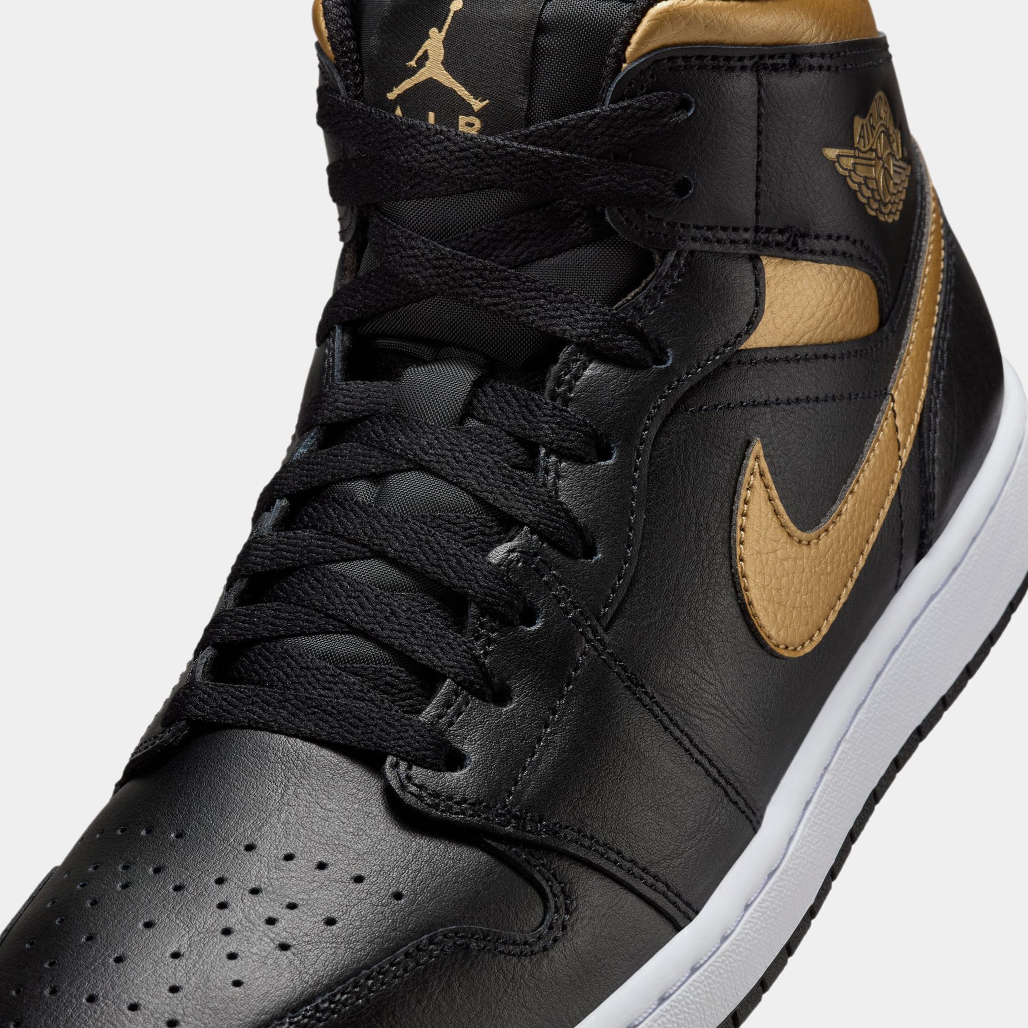 Men's air jordan 1 mid cut basketball shoes - black hotsell