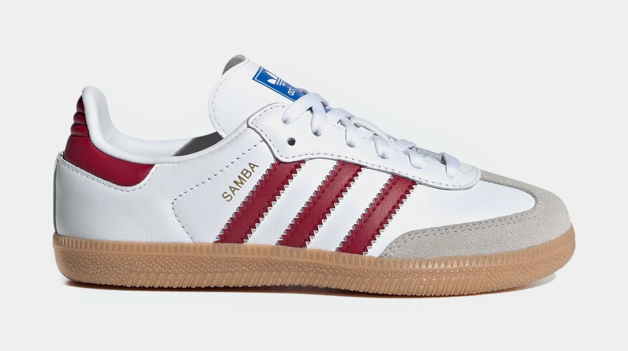 adidas Samba OG Preschool Lifestyle Shoes Cloud White Collegiate Burgundy Gu IE1333 Shoe Palace