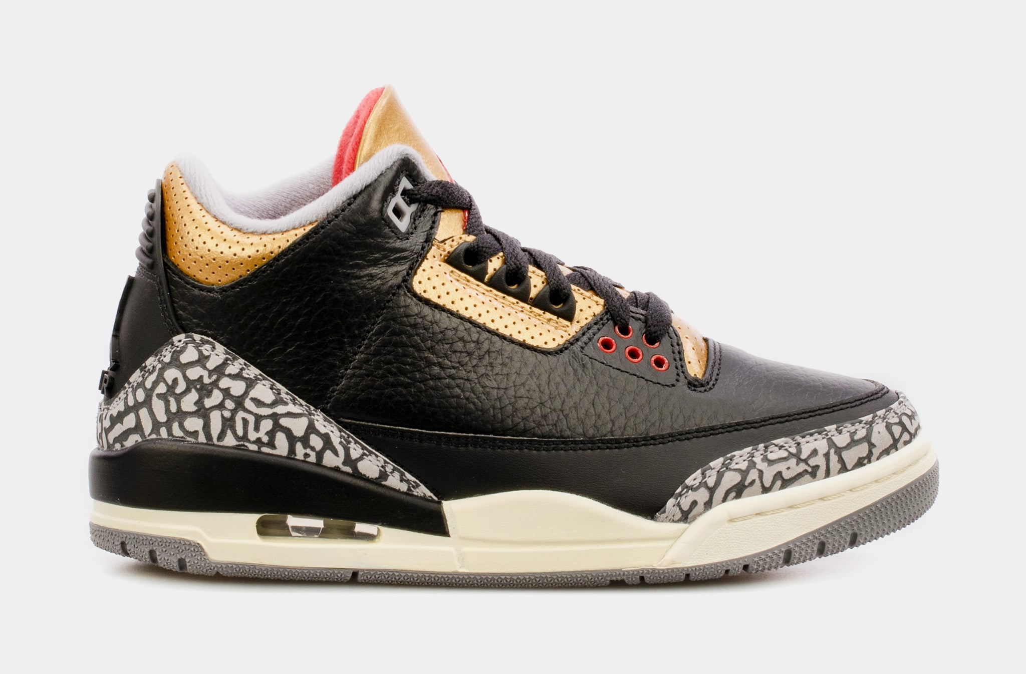 Jordan Air Jordan 3 Retro Black Gold Womens Lifestyle Shoes Black