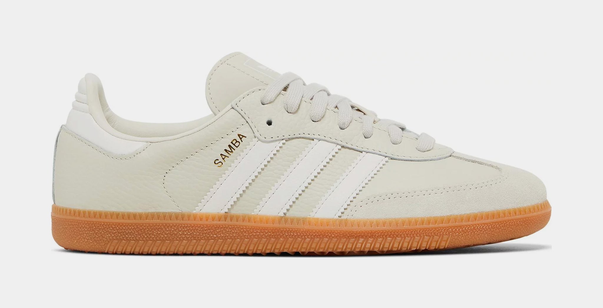 Adidas originals samba sneakers in off outlet white with faux reptile trim