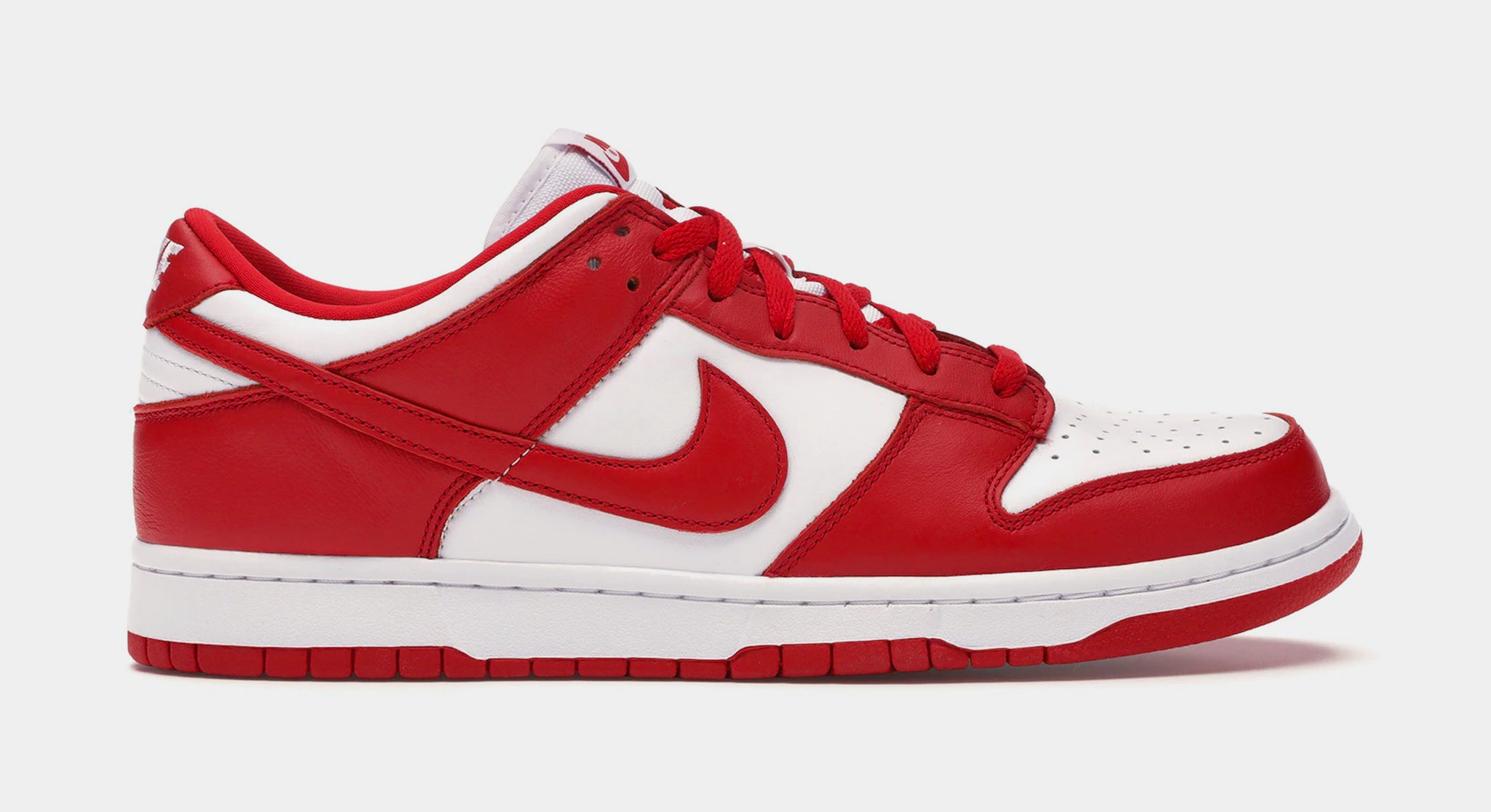Nike Dunk Low White and University Red Mens Lifestyle Shoes White
