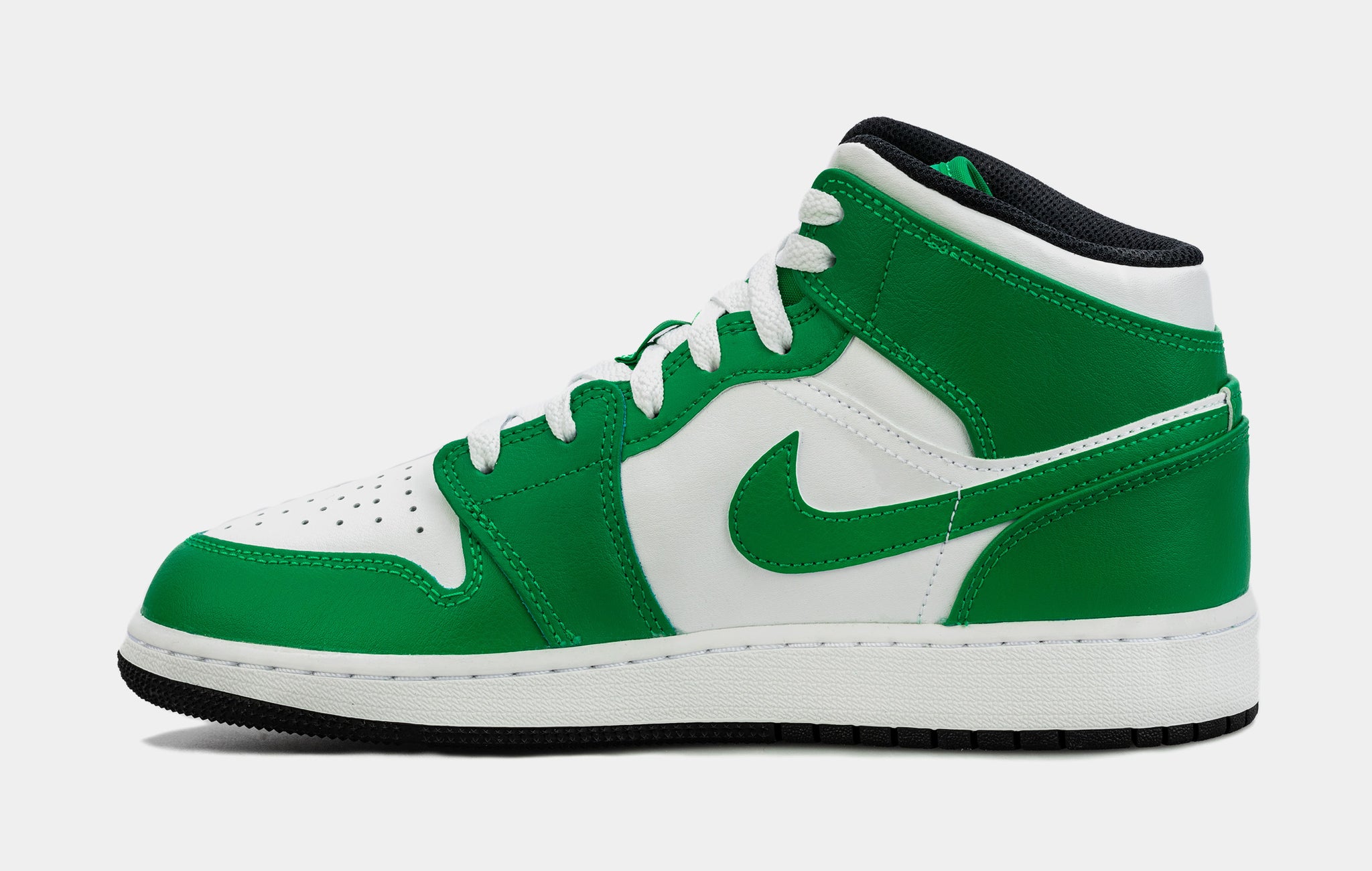 Air jordan 1 mid green and white sale