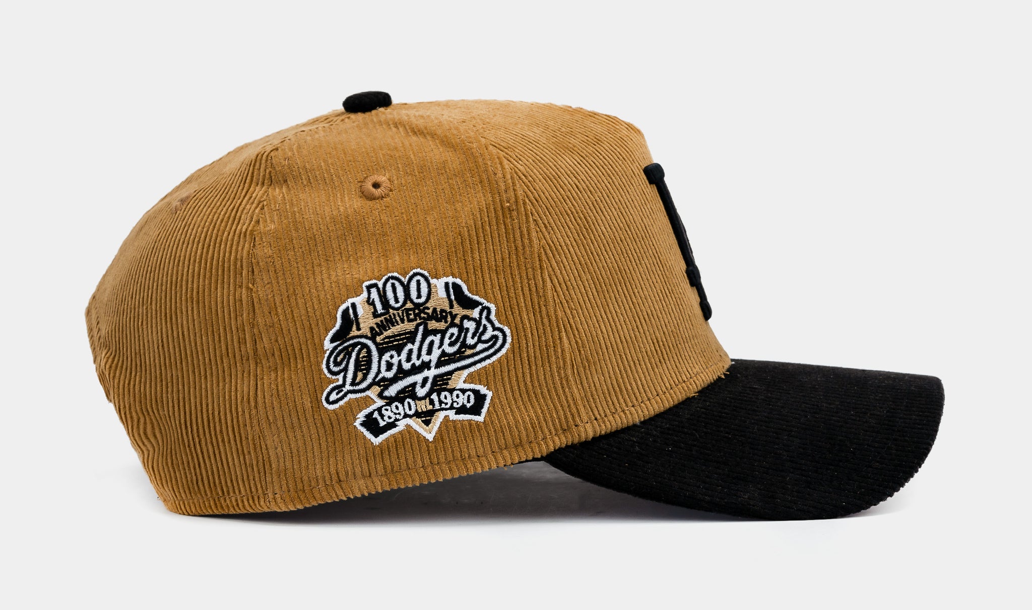 New Era Shoe Palace Exclusive Los Angeles Dodgers Corduroy 9FORTY Snapback Mens Hat (Brown/Black)