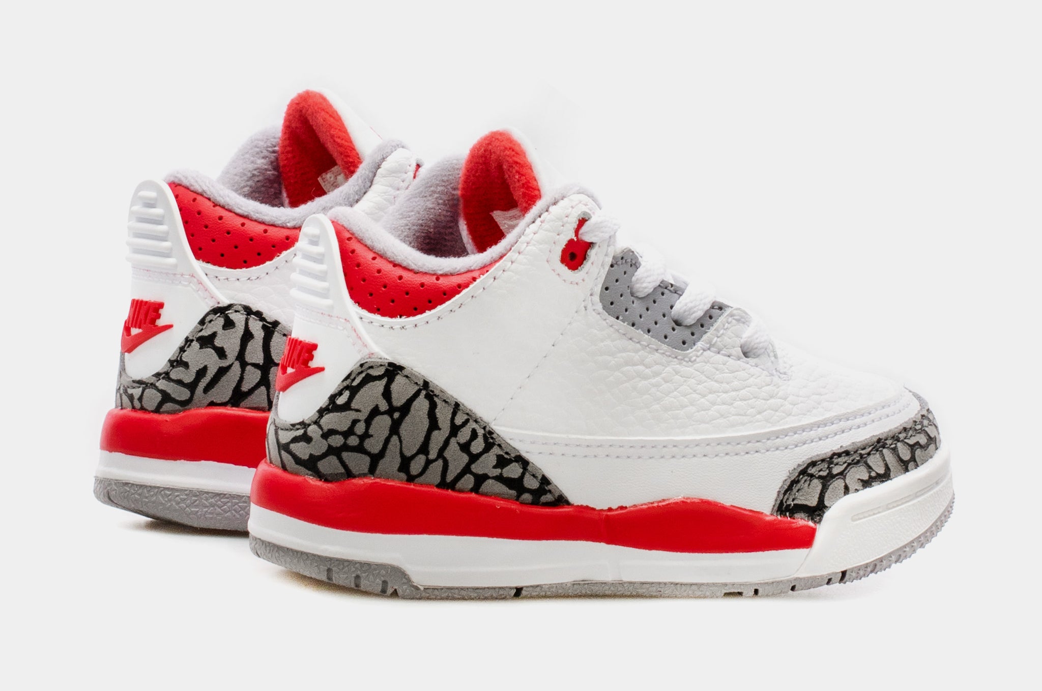 Air Jordan 3 Retro OG Fire Red Infant Toddler Shoes White Red Free Shipping